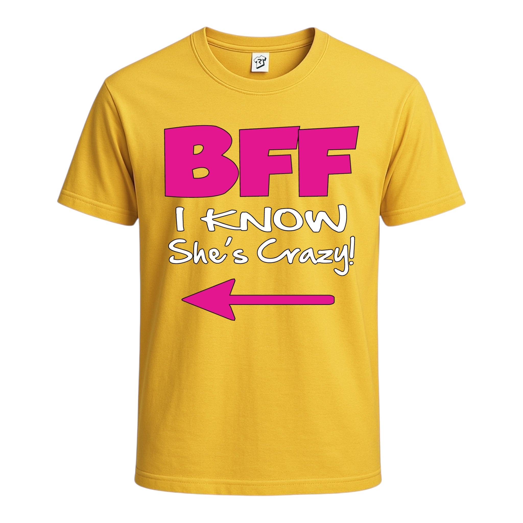 Tees Club graphic tee BFF I Know She Is Crazy - Cotton Tee Navy Size 2XL detail