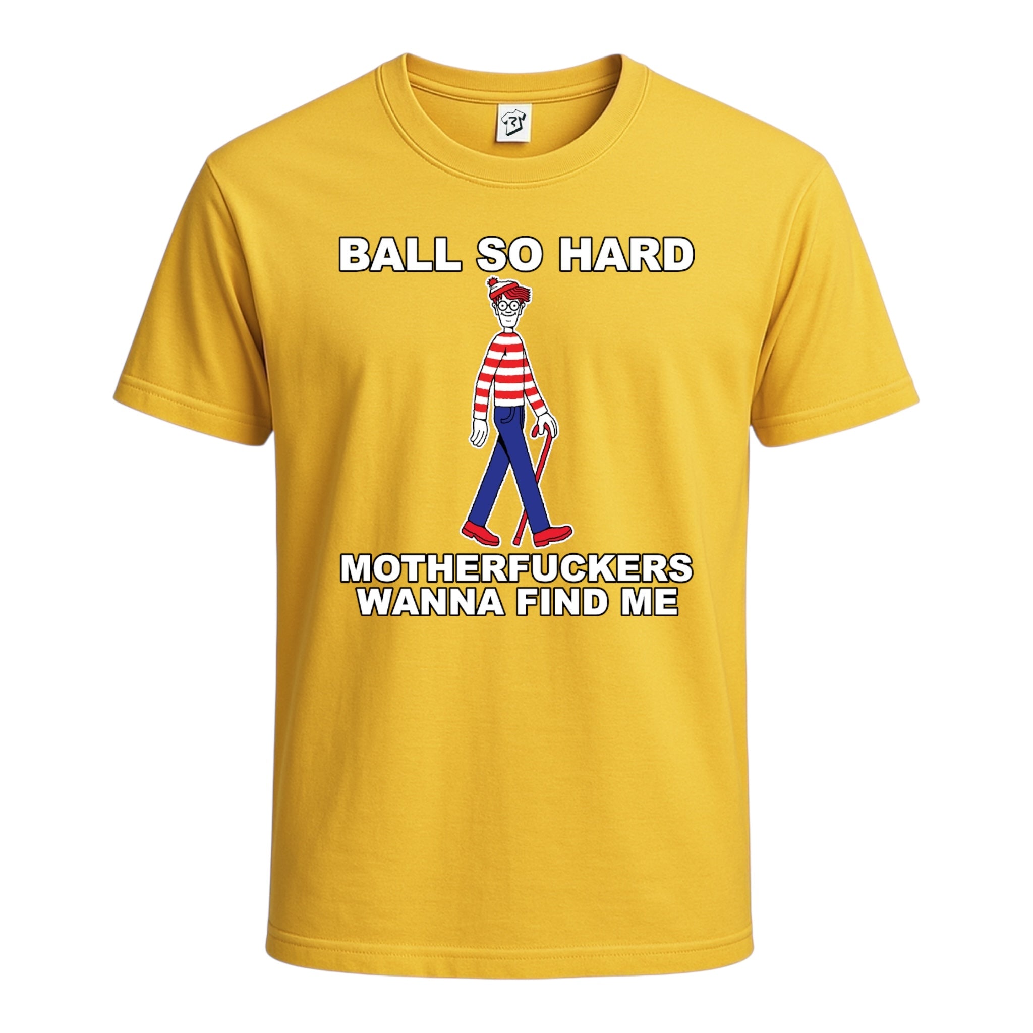 Tees Club graphic tee Ball So Hard Motherfuckers Wanna Find Me (Waldo) - Cotton Tee Navy Size 3XL detail