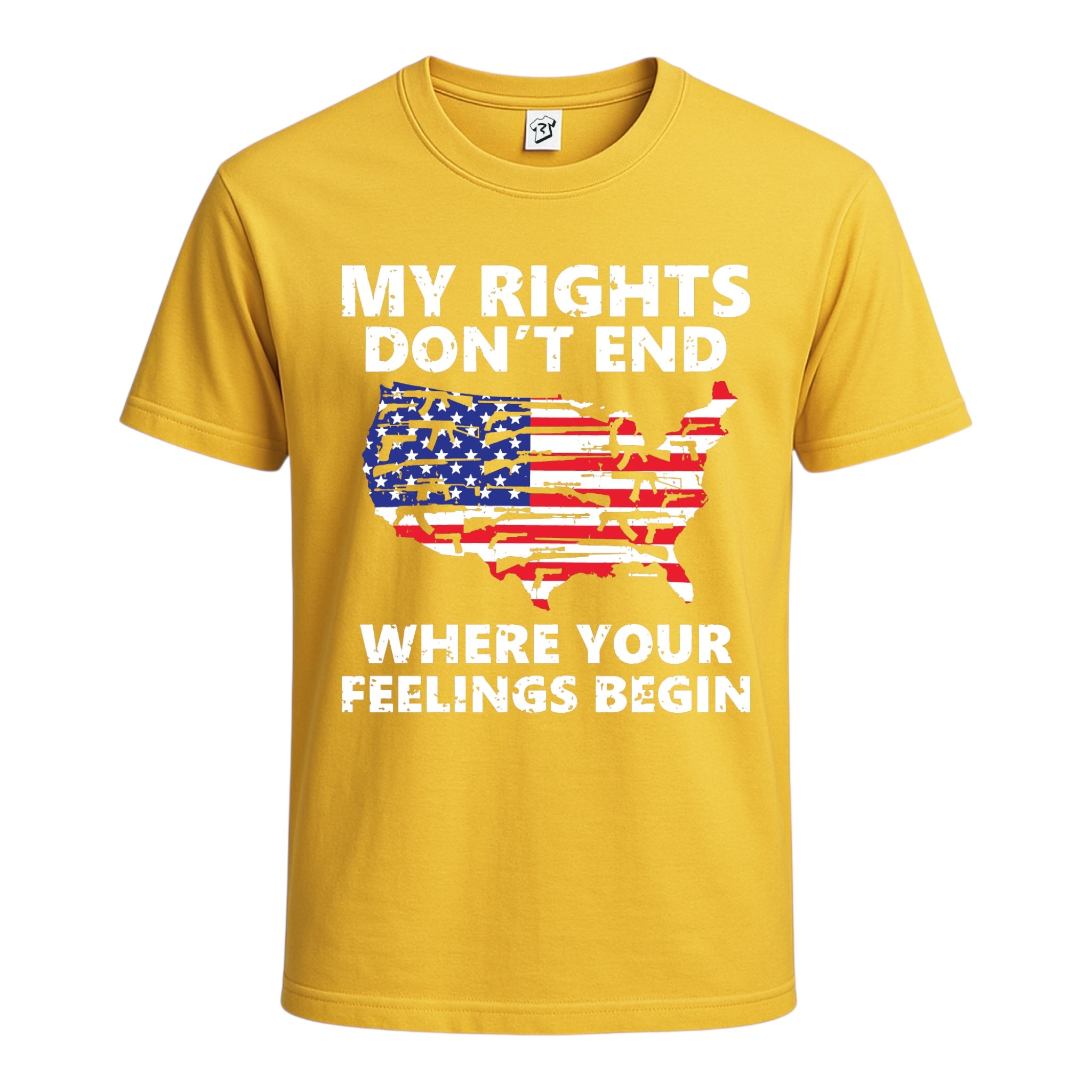 Tees Club graphic tee My Rights Don't End Where Your Feelings Begin - Cotton Tee Navy Size 2XL detail