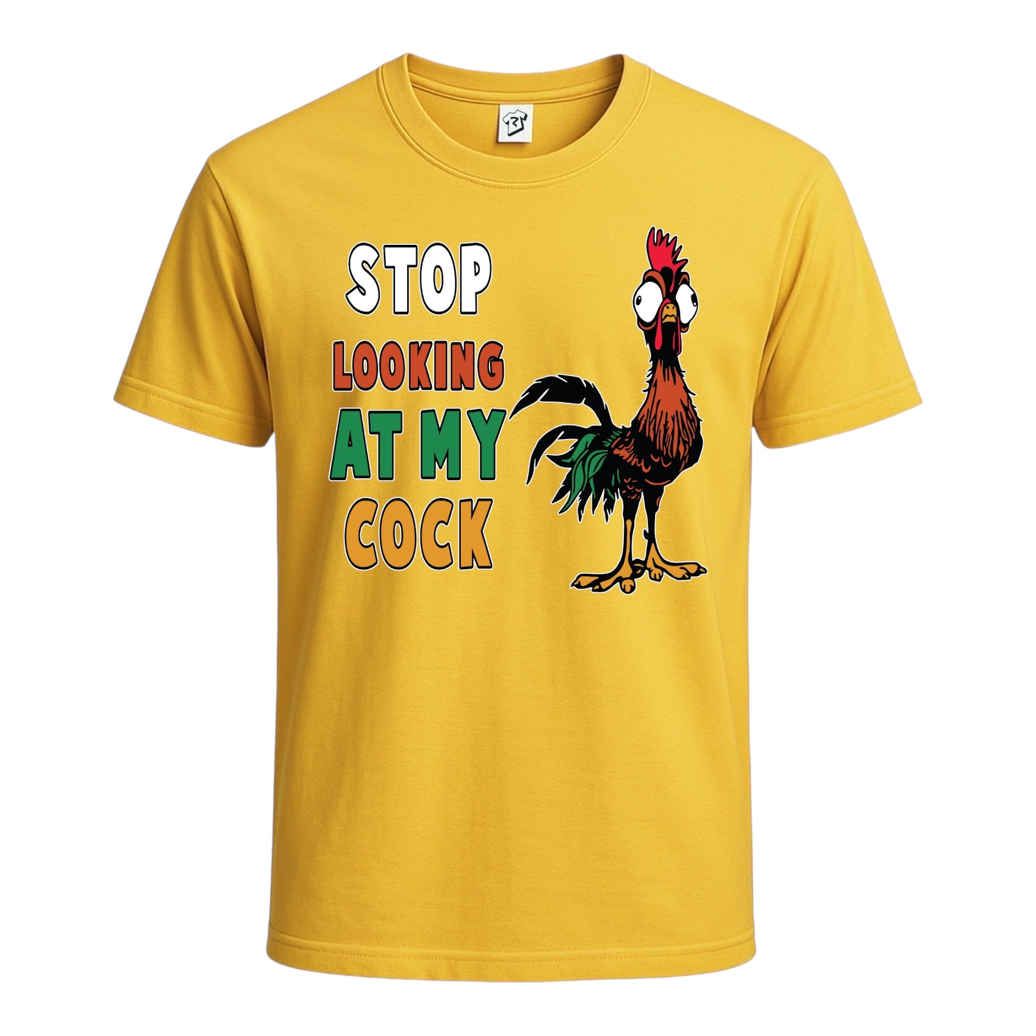 Tees Club graphic tee Stop Looking At My Cock - Cotton Tee Navy Size 3XL detail