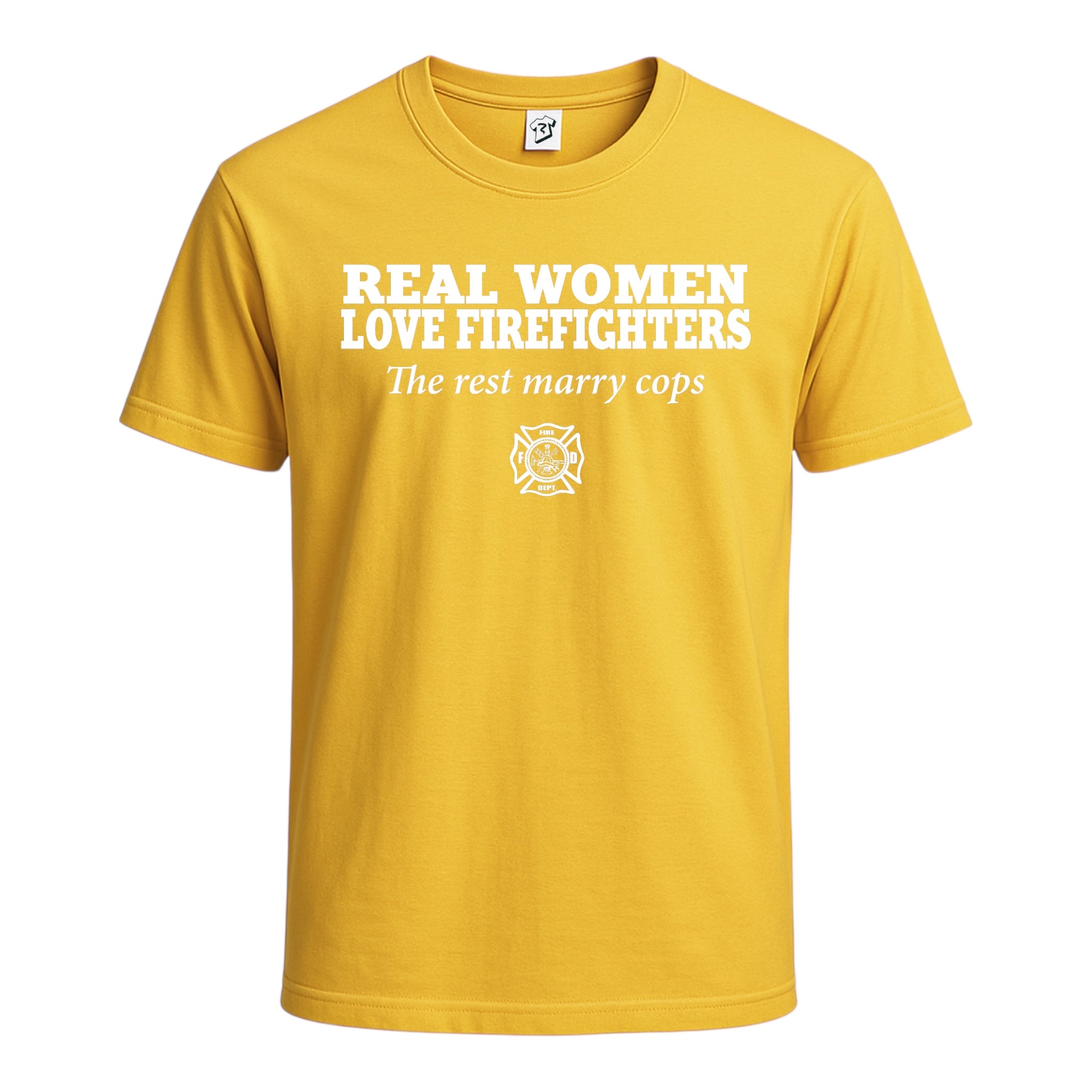Tees Club graphic tee Real Women Love Firefighters - Cotton Tee Navy Size 2XL detail