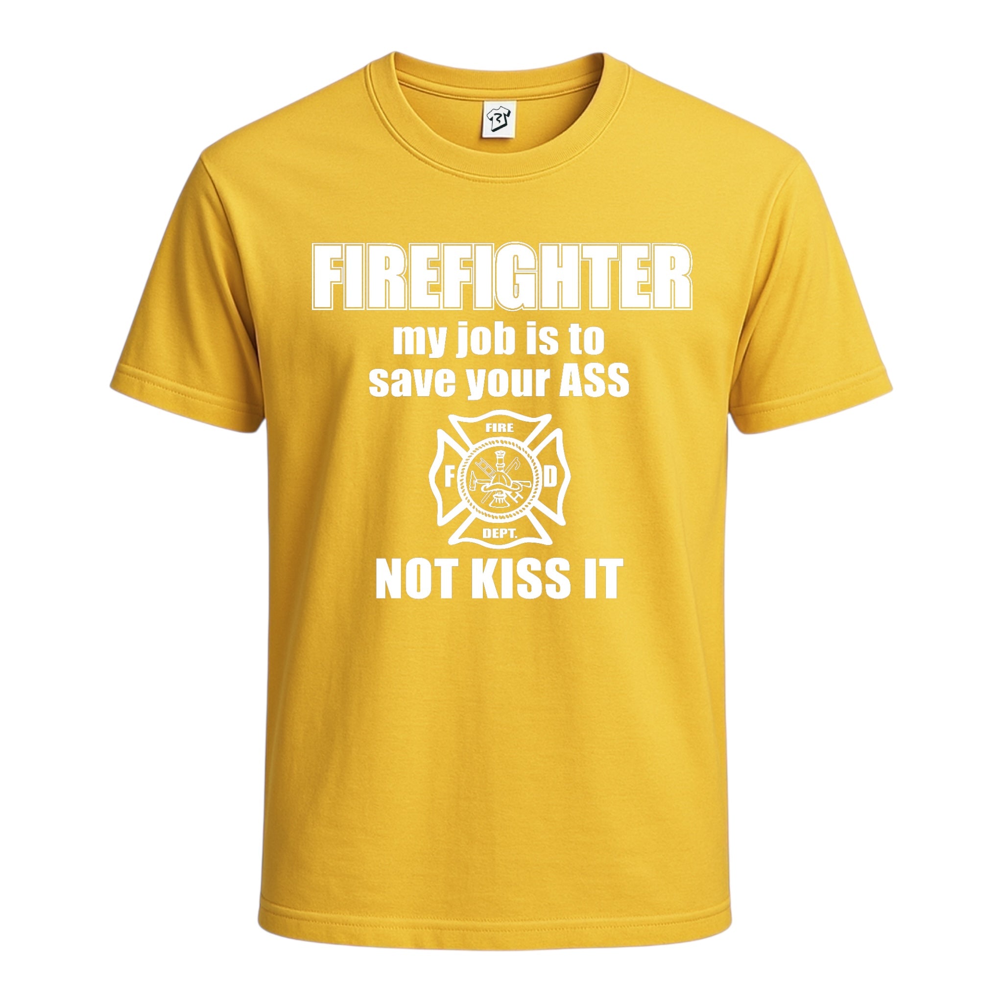 Tees Club graphic tee Firefighter My Job Is to Save Your Ass Not Kiss It - Cotton Tee Navy Size 2XL detail