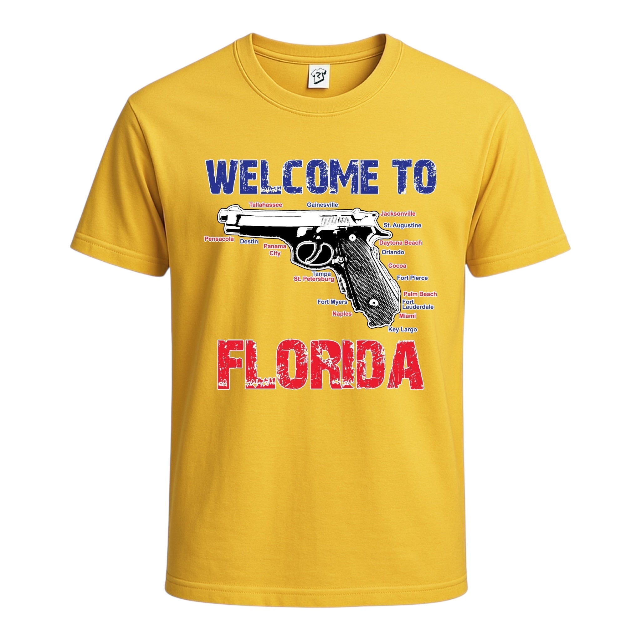 Tees Club graphic tee Welcome to Florida - Cotton Tee Navy Size 2XL detail