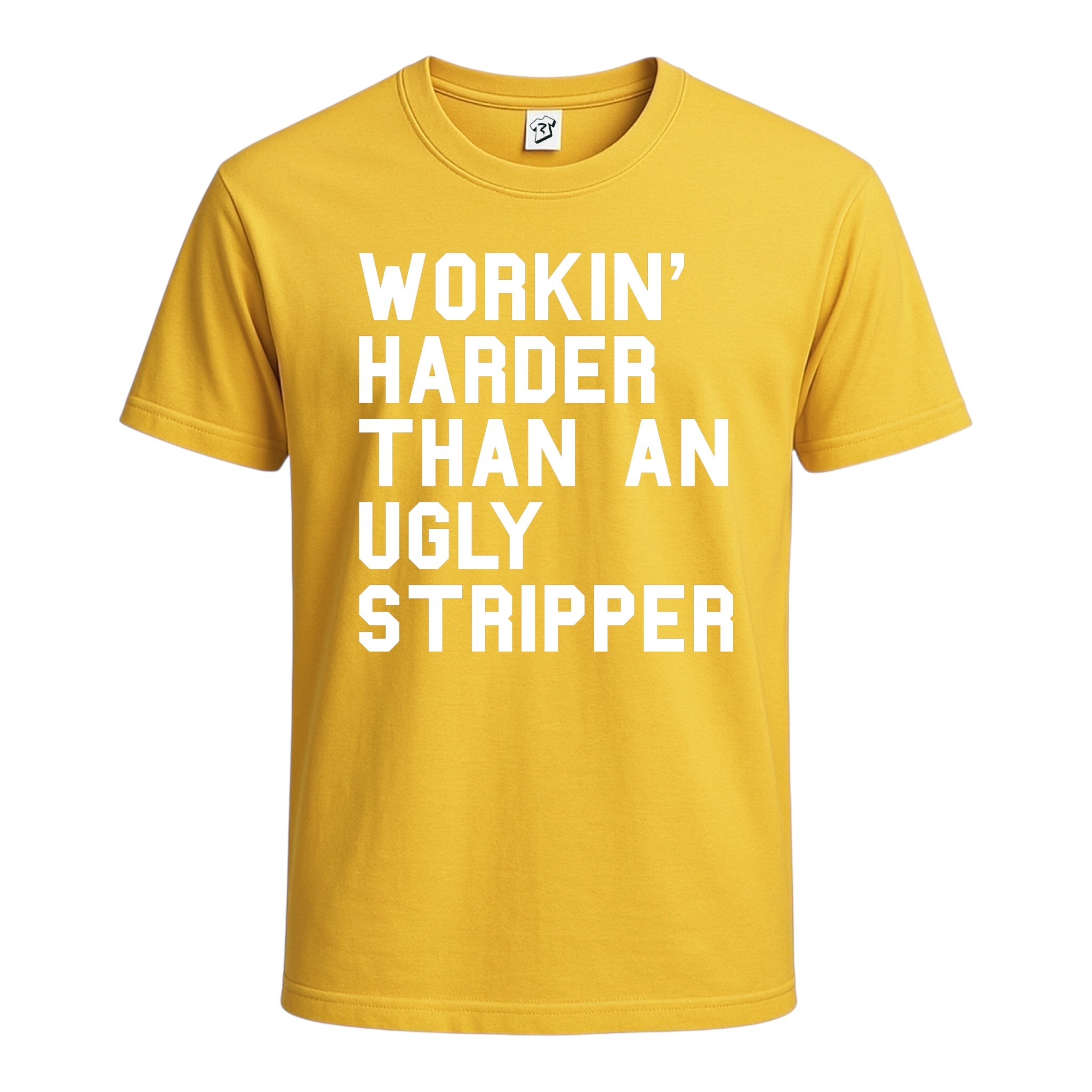 Tees Club graphic tee Workin' Harder Than an Ugly Stripper - Cotton Tee Navy Size 2XL detail