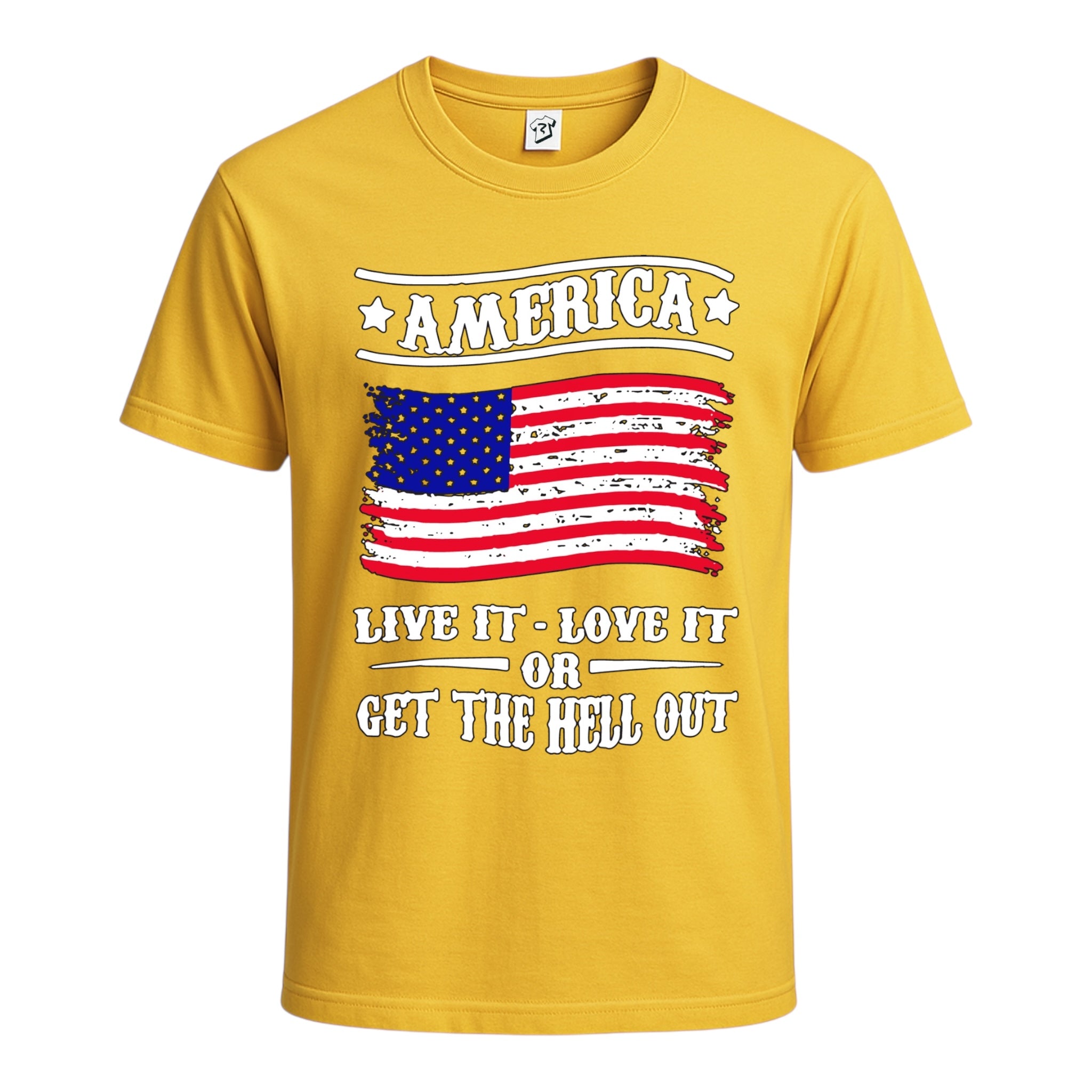 Tees Club graphic tee America Live It, Love It or Get the Hell Out - Cotton Tee Navy Size 3XL detail