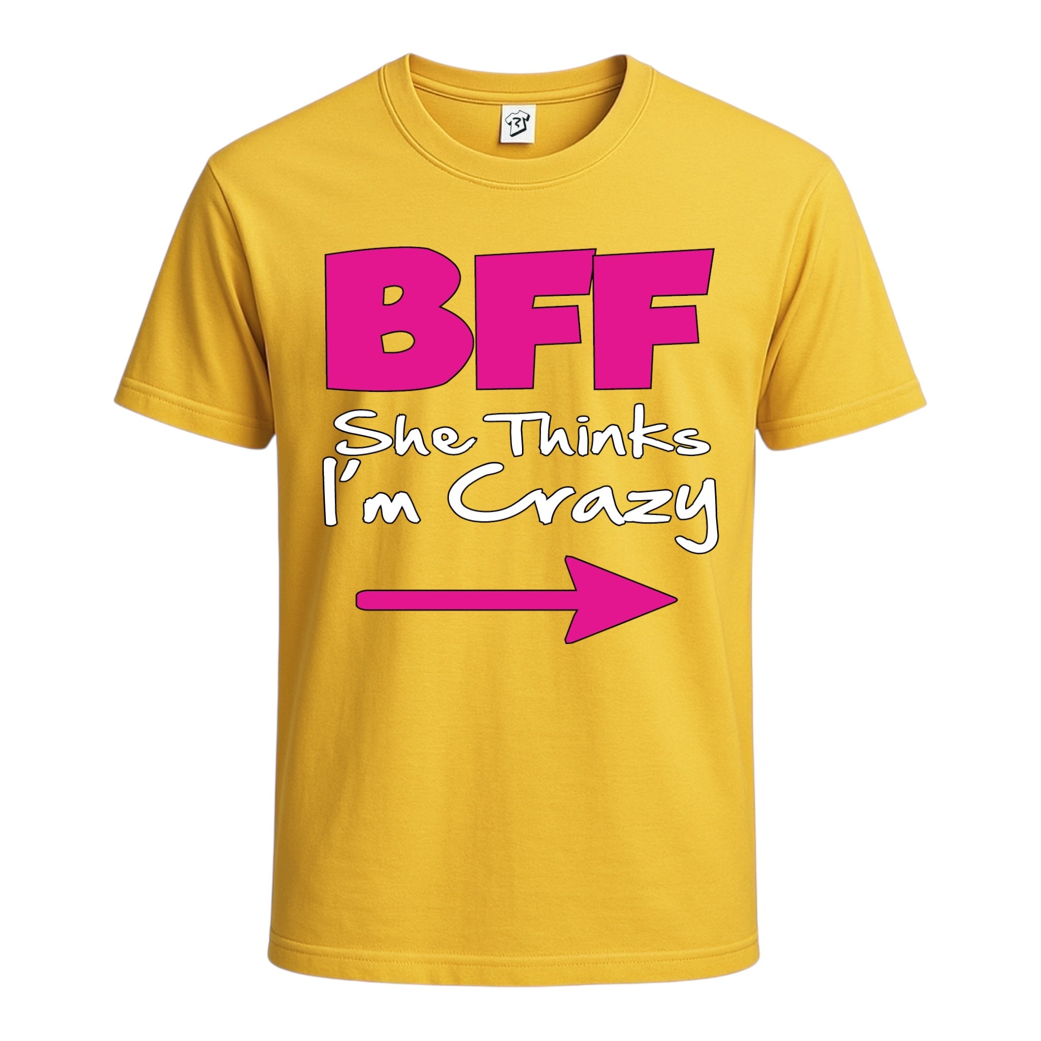 Tees Club graphic tee BFF She Thinks I'm Crazy - Cotton Tee Navy Size 2XL detail