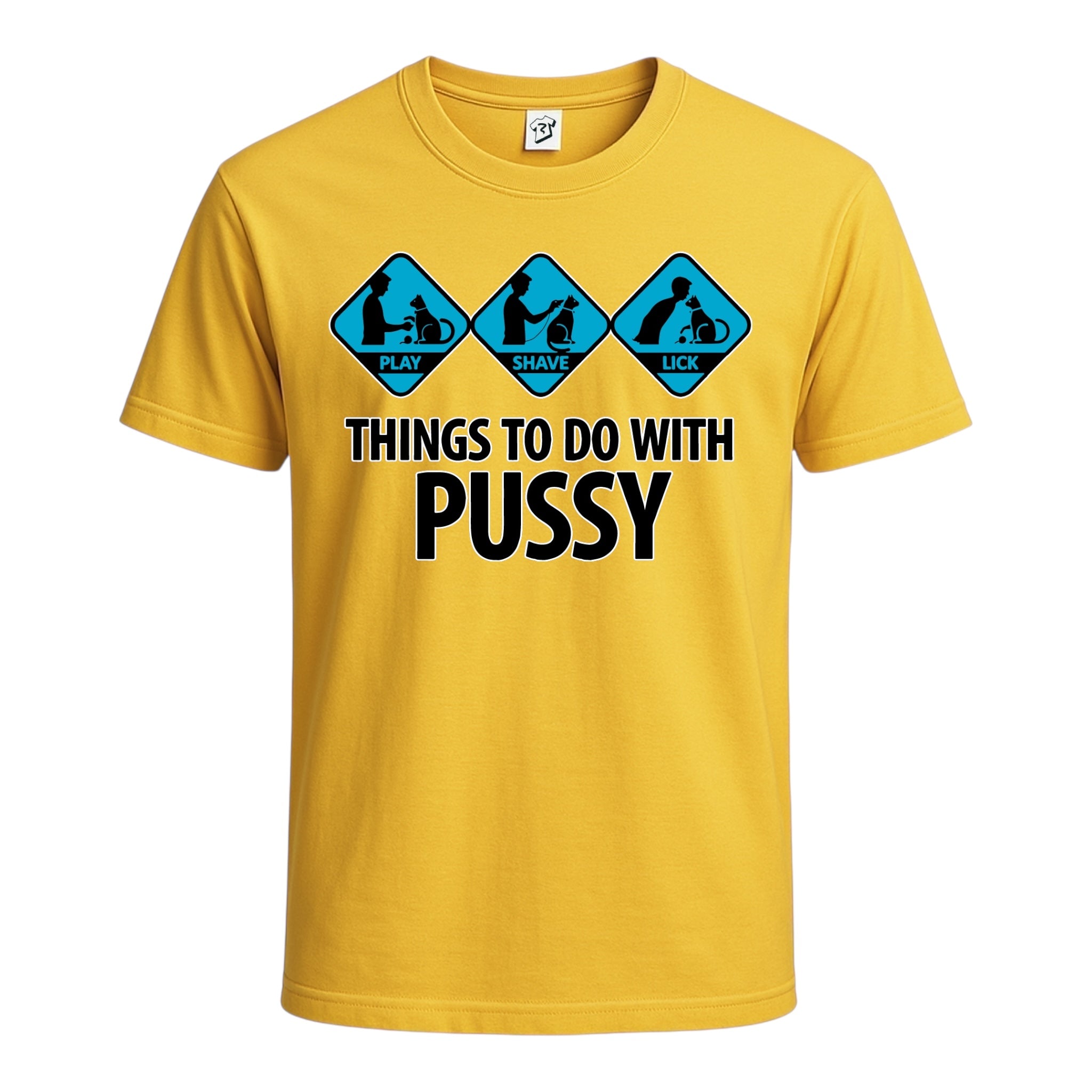 Tees Club graphic tee Things To Do With Pussy - Cotton Tee Navy Size 3XL detail