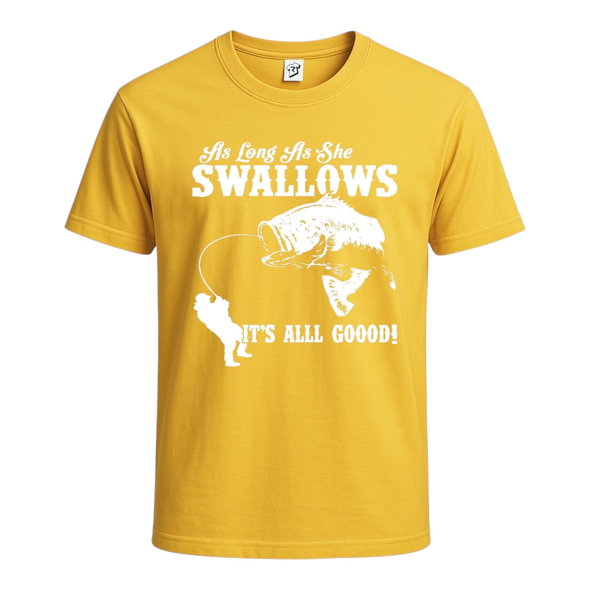 Tees Club graphic tee As Long as She Swallows It's All Good - Cotton Tee Navy Size 2XL detail