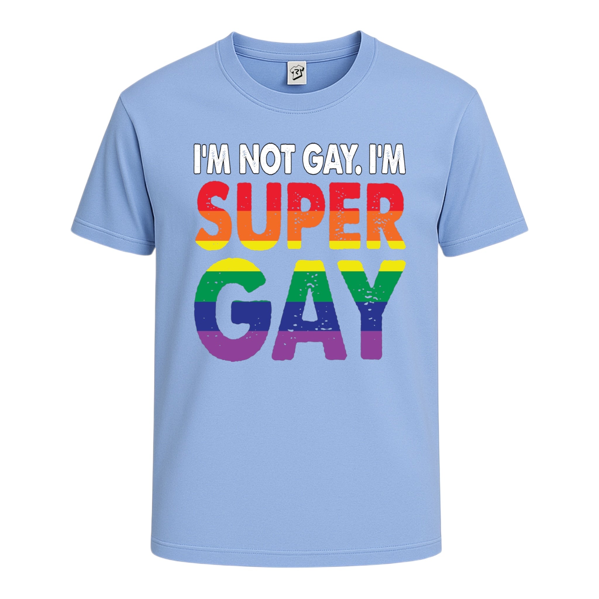 Tees Club graphic tee I'm Not Gay I'm Super Gay - Cotton Tee Navy Size L detail