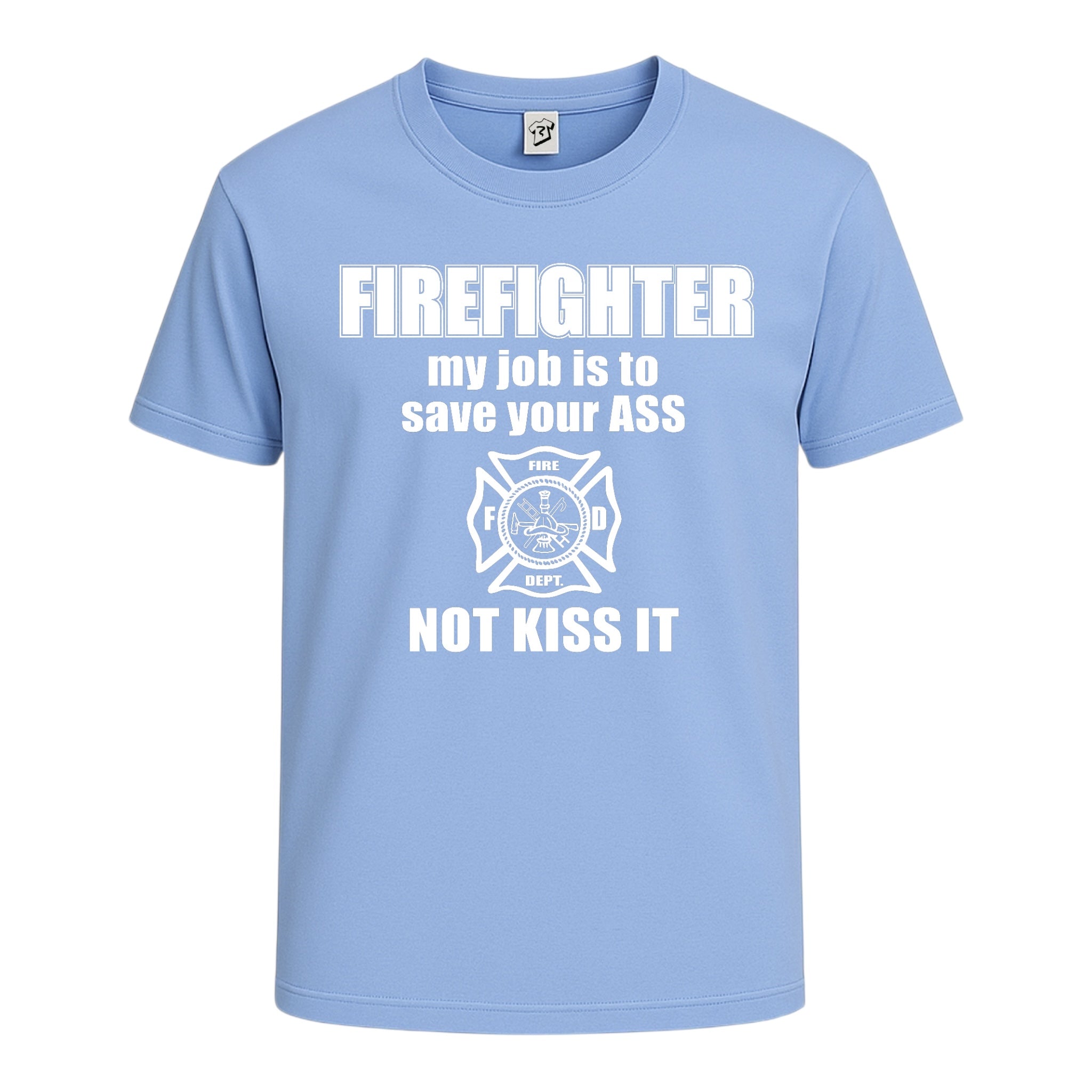 Tees Club graphic tee Firefighter My Job Is to Save Your Ass Not Kiss It - Cotton Tee Navy Size L detail