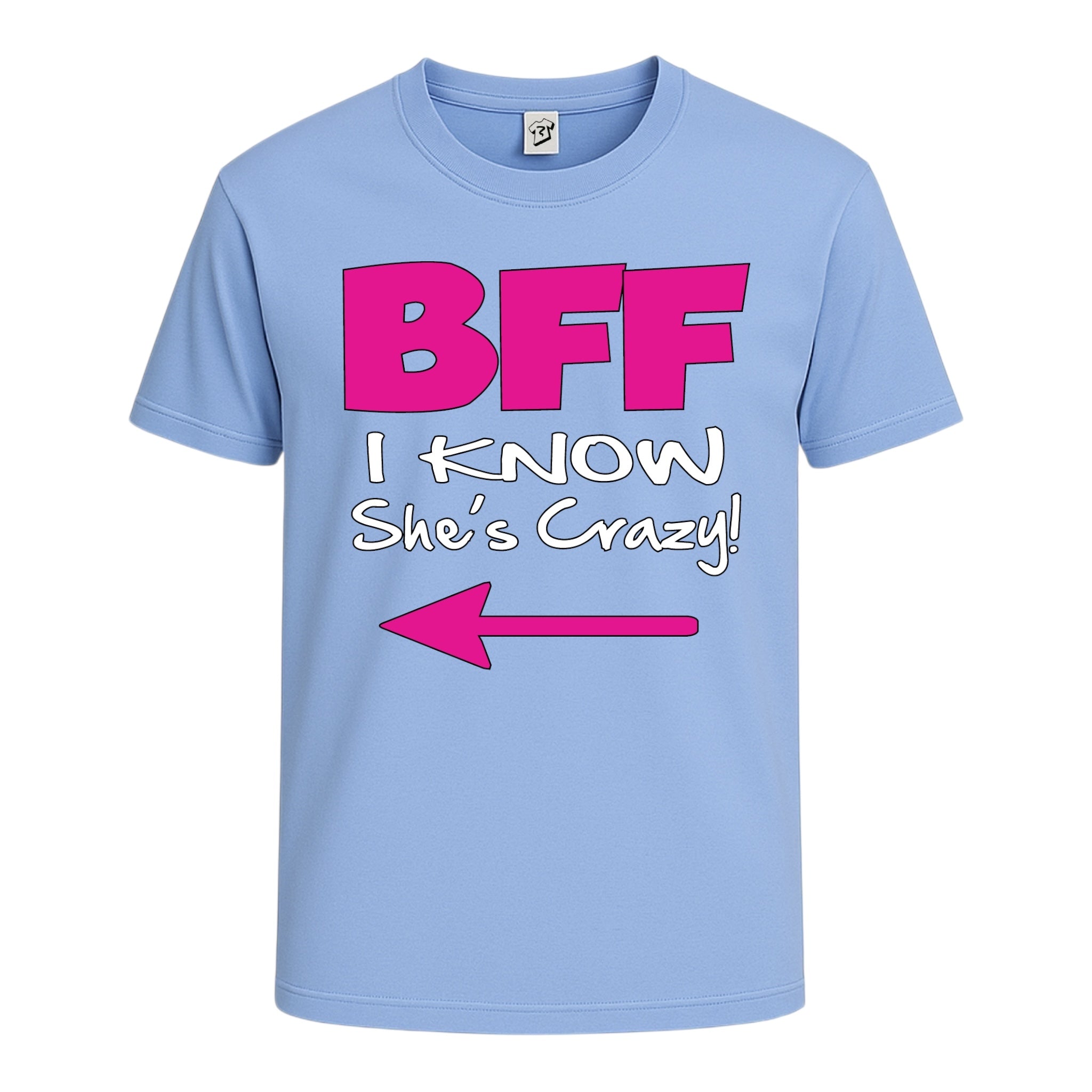Tees Club graphic tee BFF I Know She Is Crazy - Cotton Tee Navy Size L detail