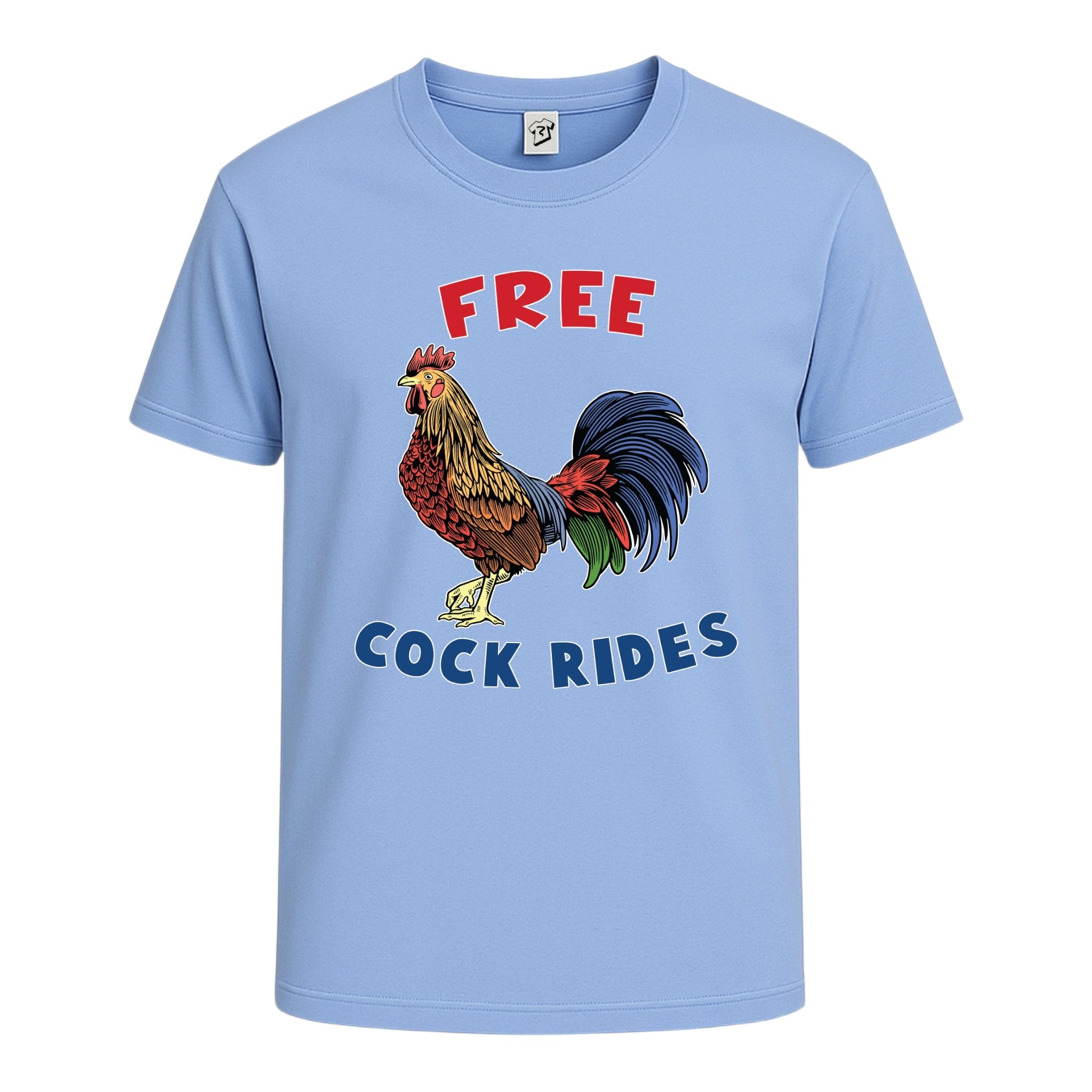 Tees Club graphic tee Free Cock Rides - Cotton Tee Navy Size S back view