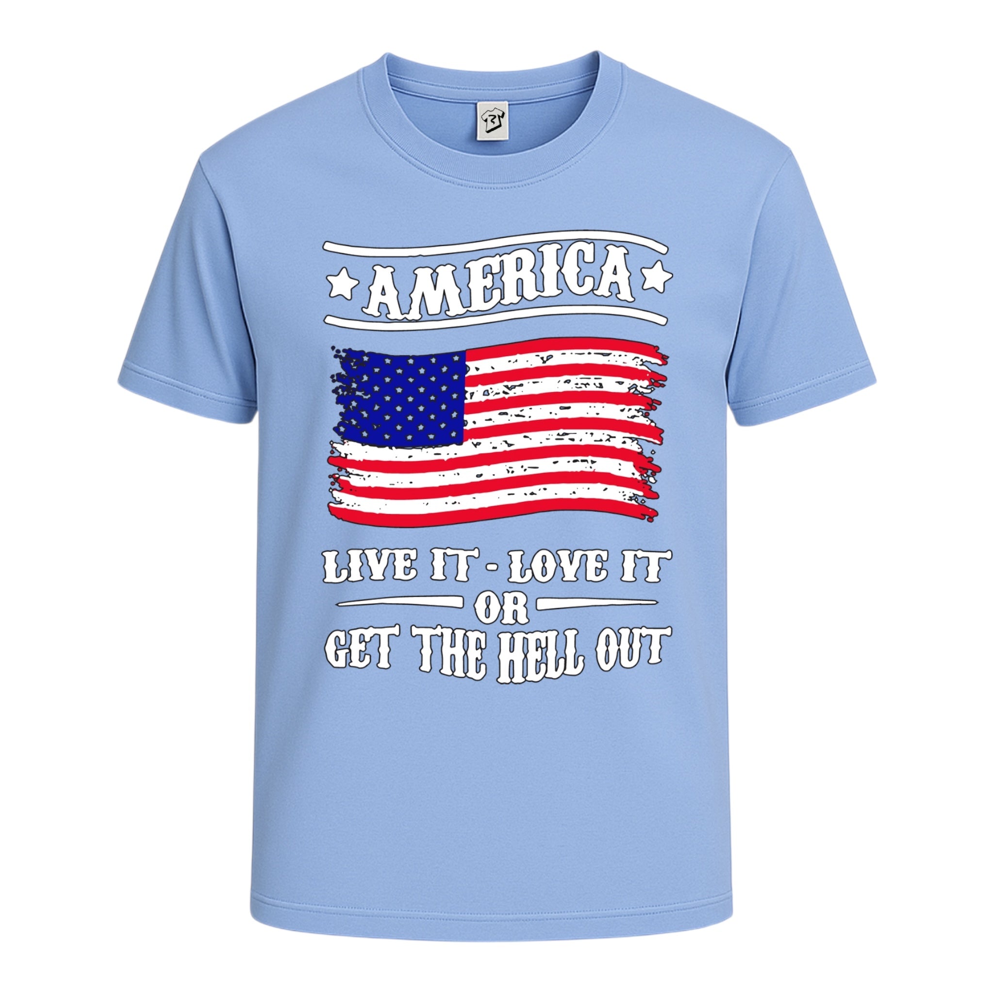 Tees Club graphic tee America Live It, Love It or Get the Hell Out - Cotton Tee Navy Size XL detail