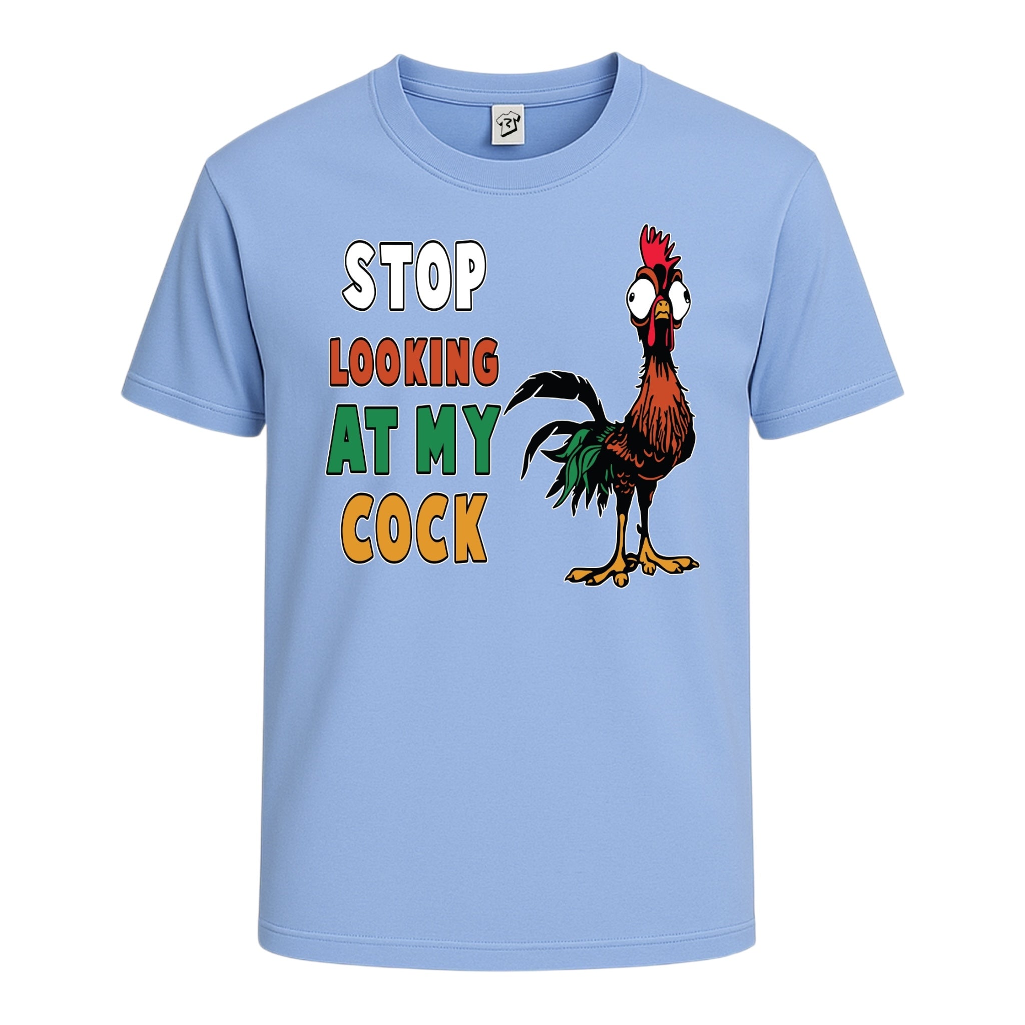 Tees Club graphic tee Stop Looking At My Cock - Cotton Tee Navy Size L detail