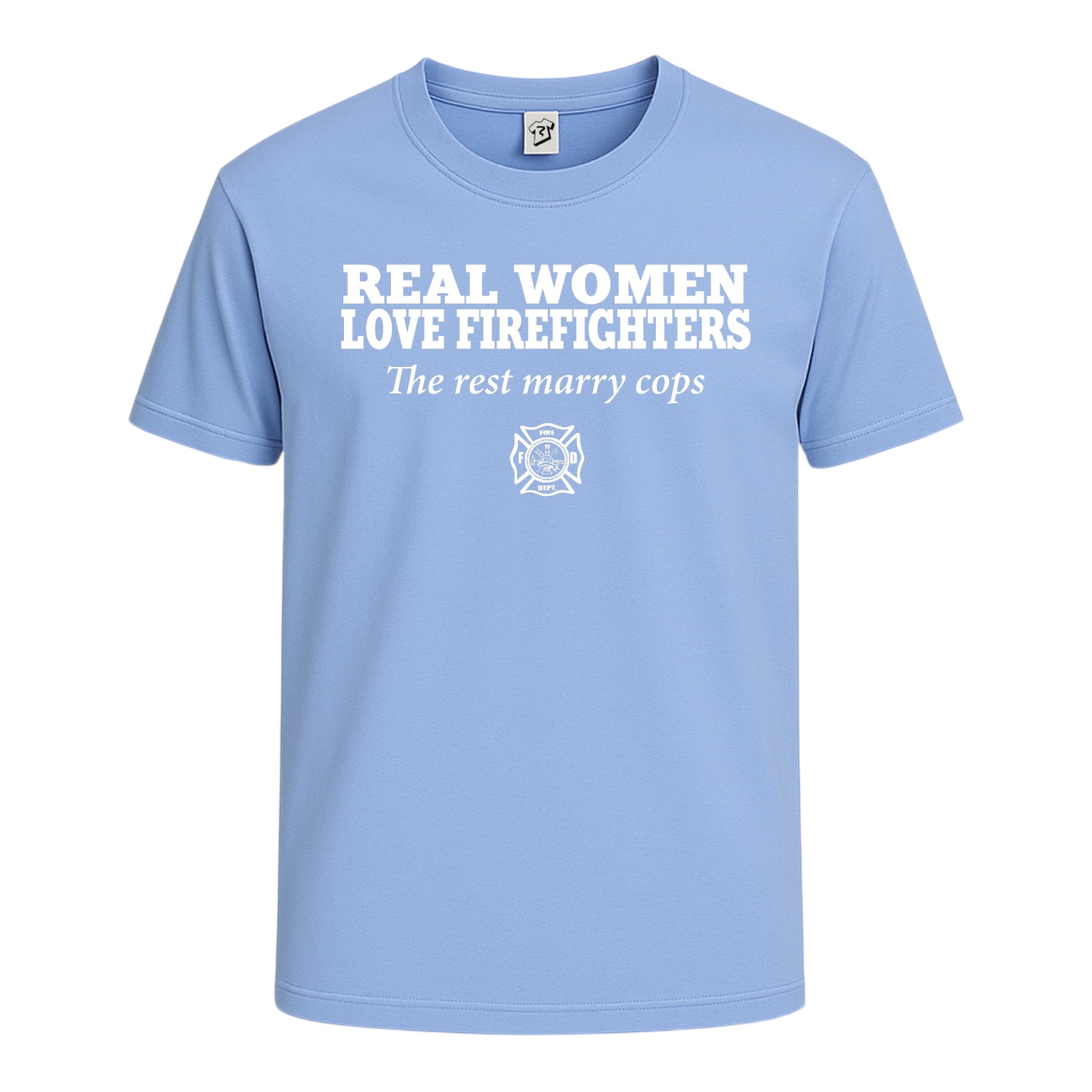 Tees Club graphic tee Real Women Love Firefighters - Cotton Tee Navy Size XL detail