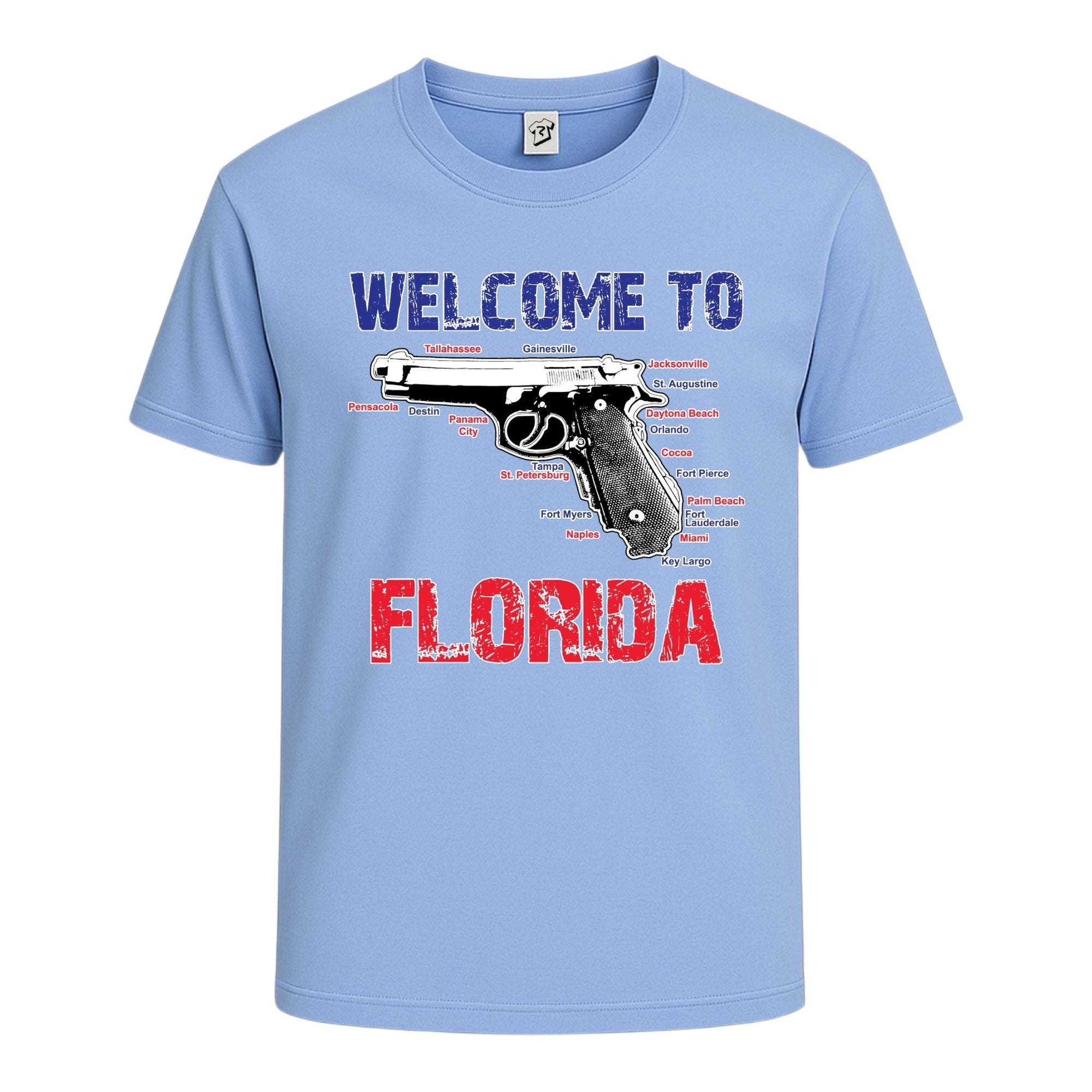 Tees Club graphic tee Welcome to Florida - Cotton Tee Navy Size S front view