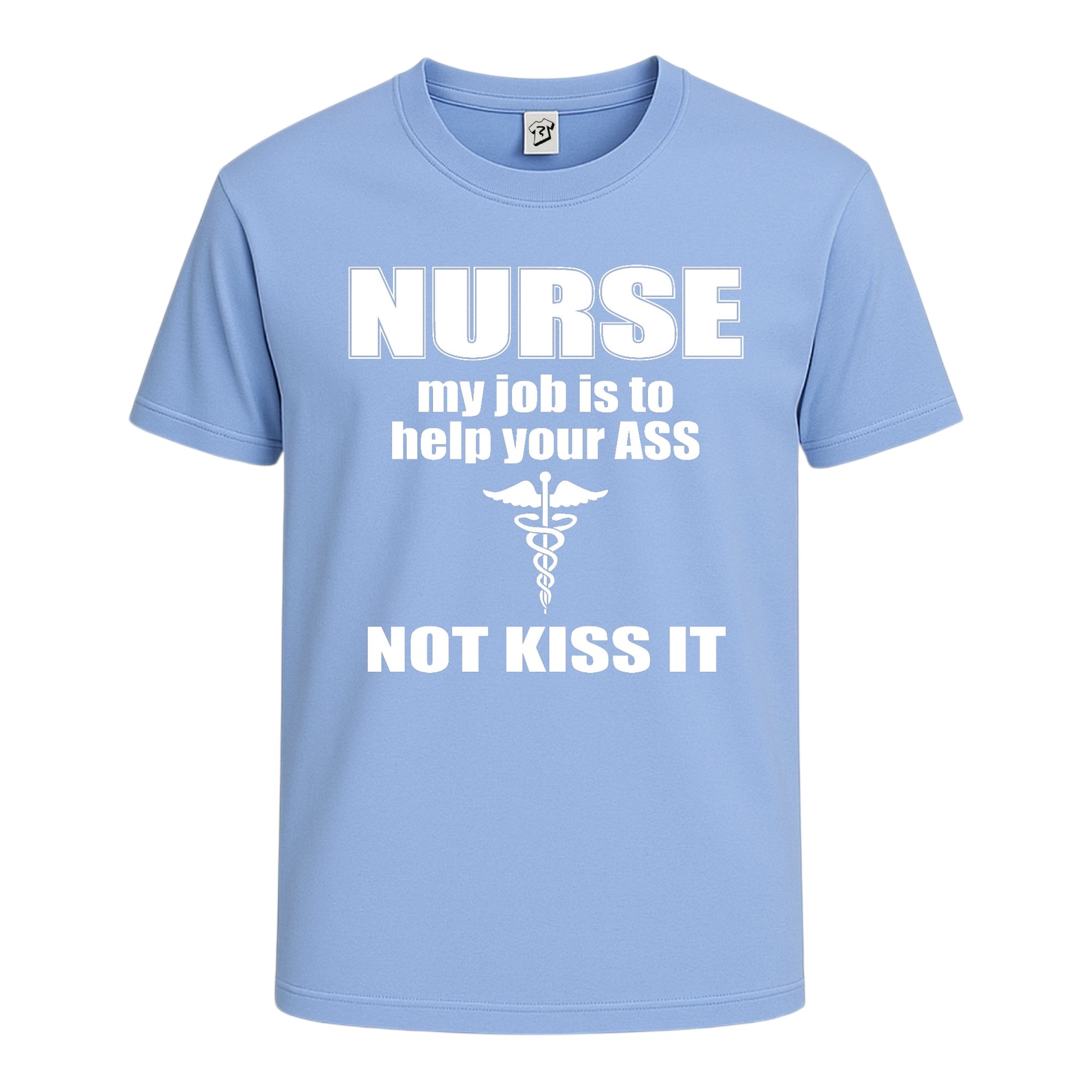 Tees Club graphic tee Nurse My Job Is to Help Your Ass Not Kiss It - Cotton Tee Navy Size S back view