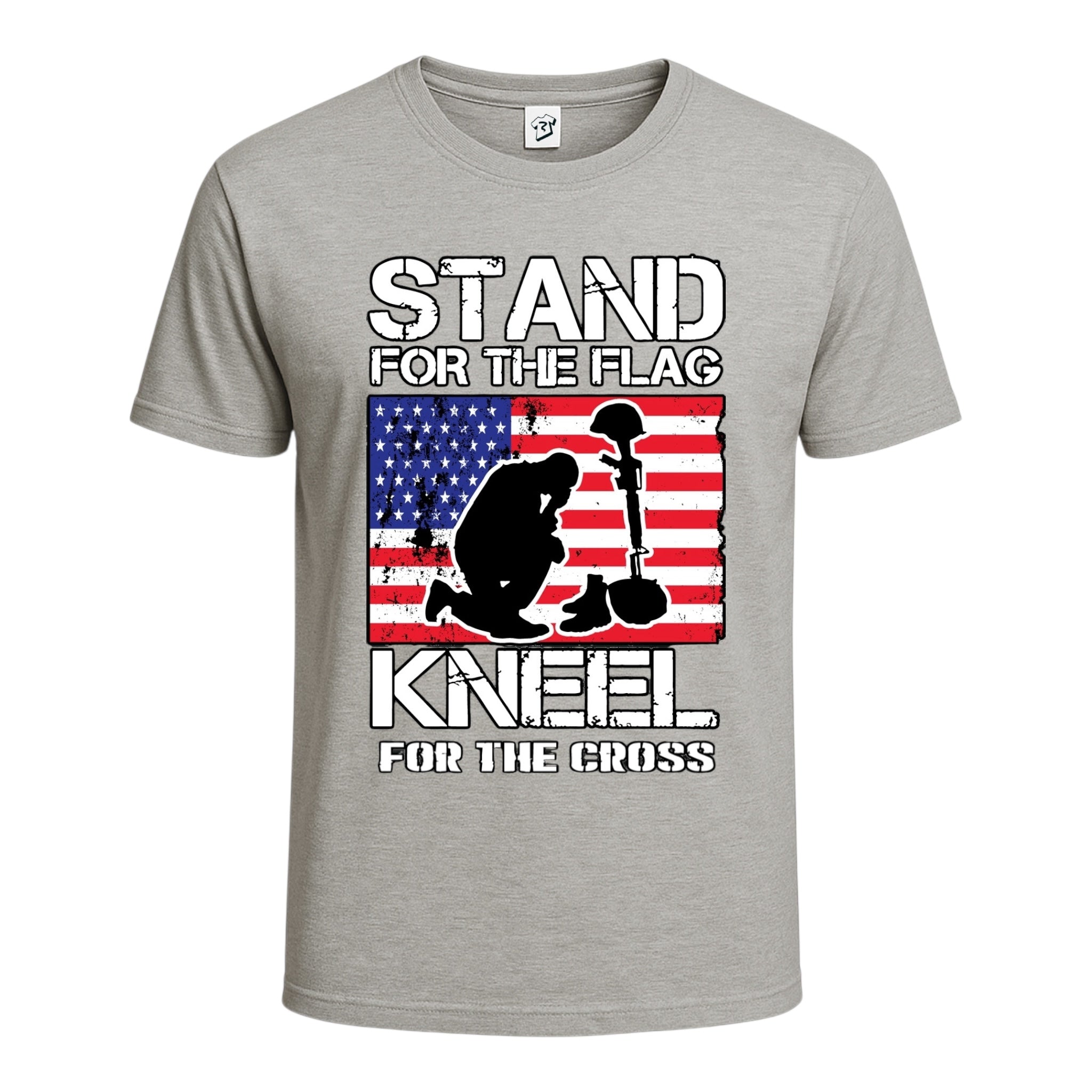 Tees Club graphic tee Stand for the Flag Kneel for the Cross - Cotton Tee Navy Size L detail