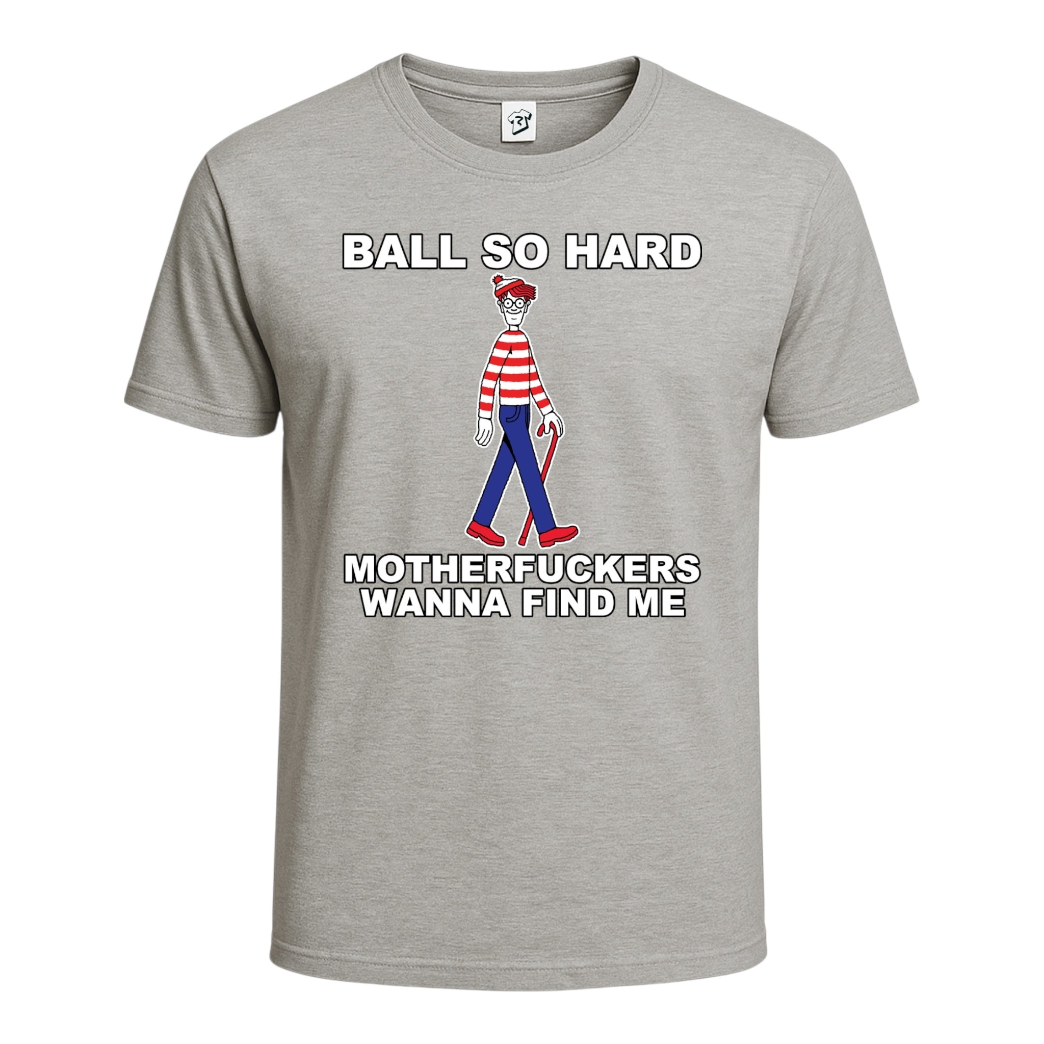 Tees Club graphic tee Ball So Hard Motherfuckers Wanna Find Me (Waldo) - Cotton Tee Navy Size L detail