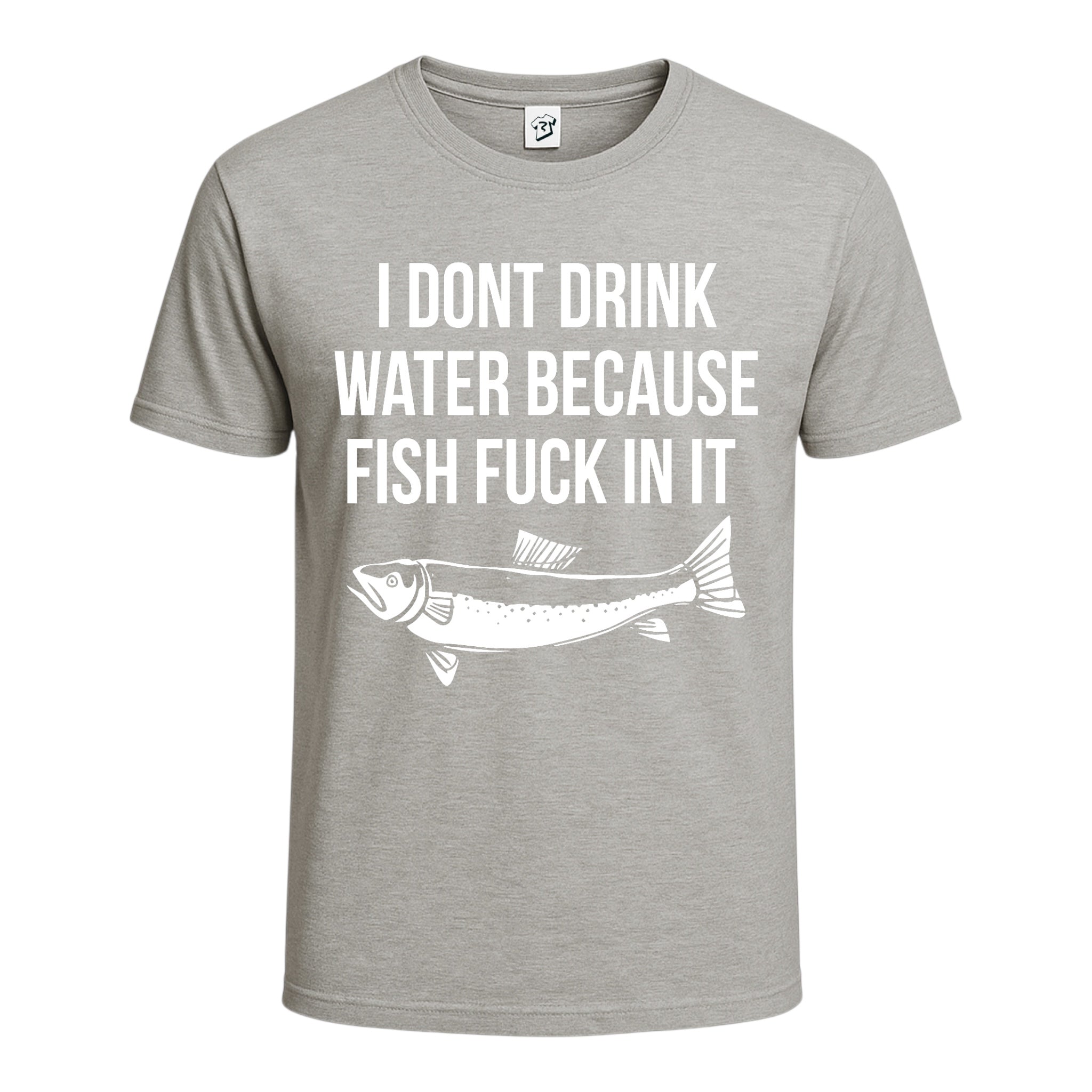 Tees Club graphic tee I Don't Drink Water Because Fish Fuck in It - Cotton Tee Navy Size L detail