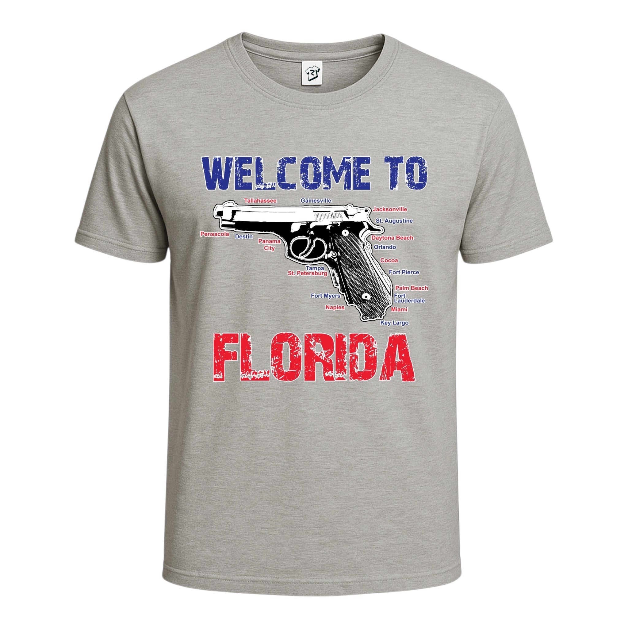 Tees Club graphic tee Welcome to Florida - Cotton Tee Navy Size L detail