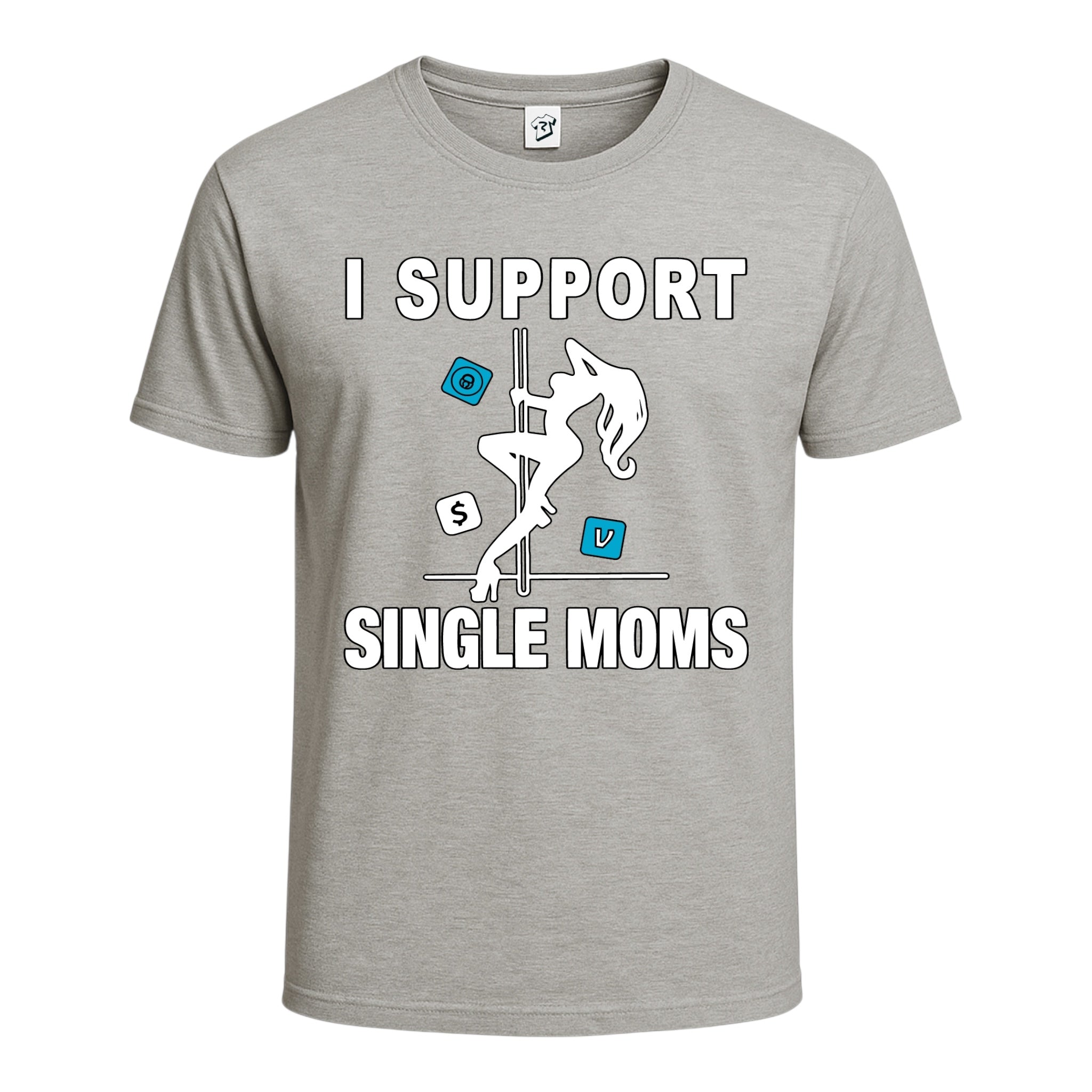 Tees Club graphic tee I Support Single Moms - Cotton Tee Navy Size XL detail