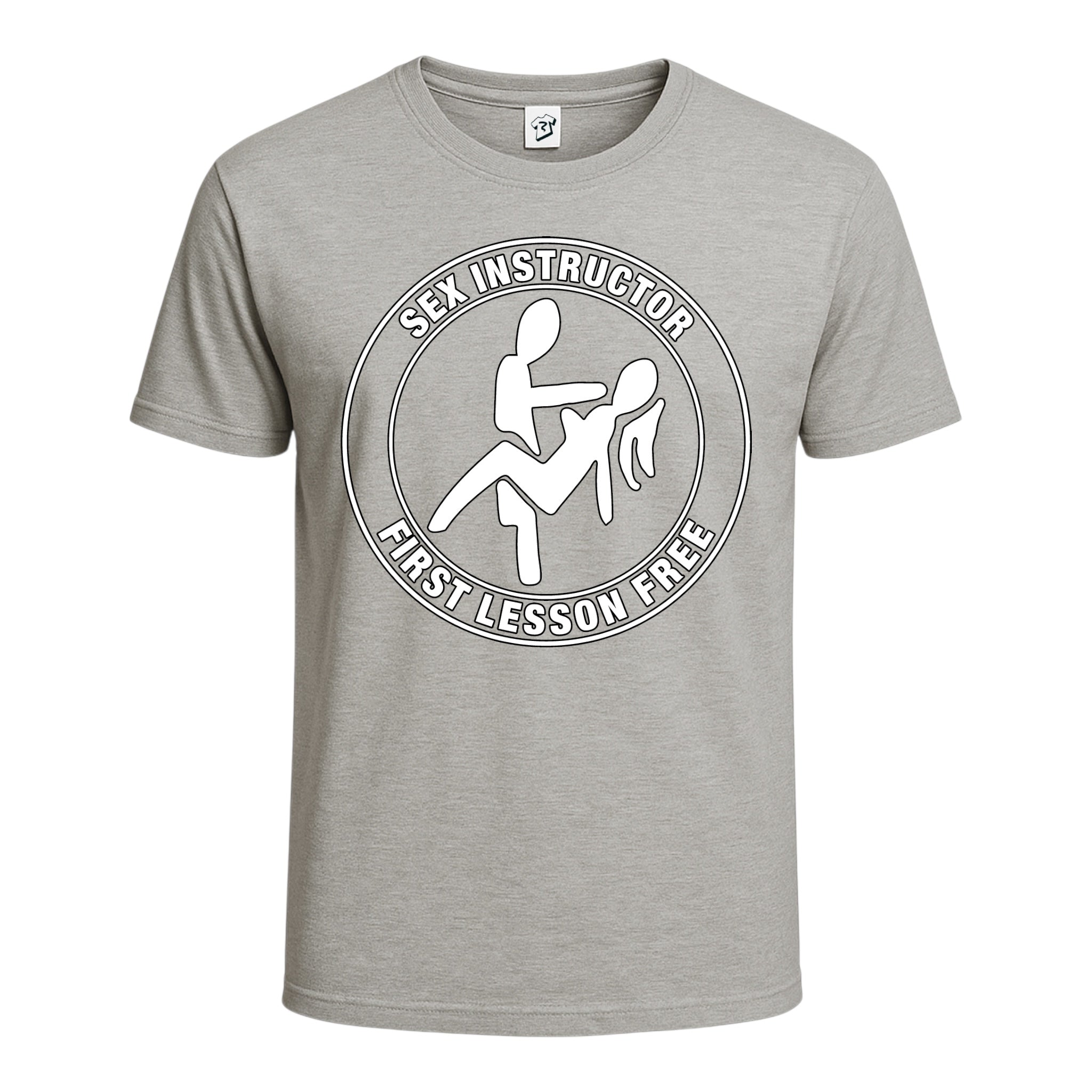 Tees Club graphic tee Sex Instructor First Lesson Free - Cotton Tee Navy Size L detail