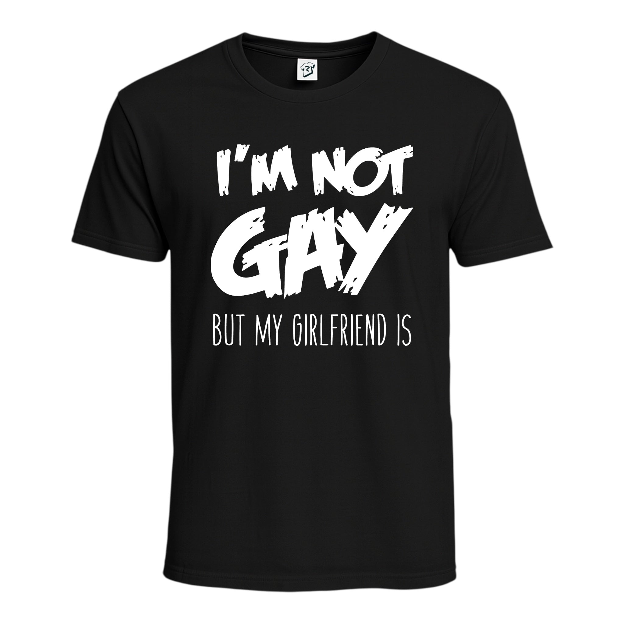 Tees Club graphic tee I'm Not Gay But My Girlfriend Is - Cotton Tee Navy Size L detail