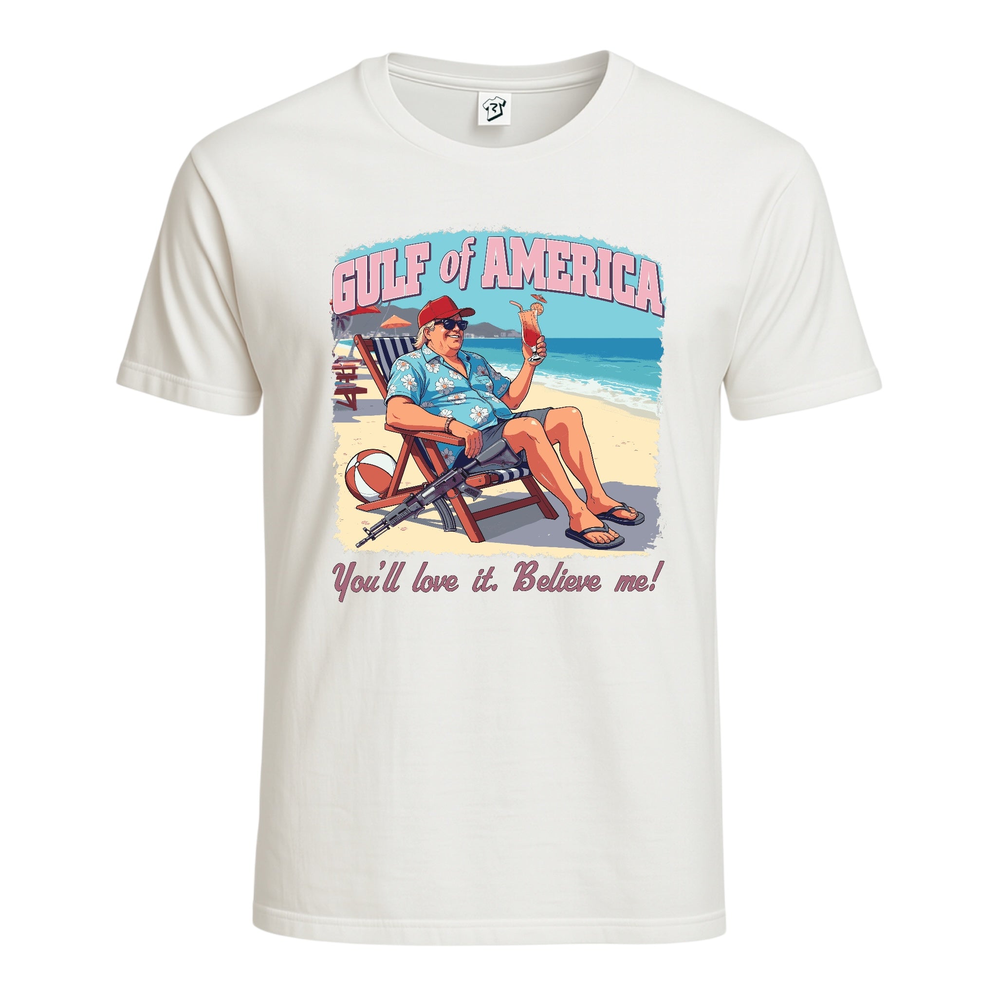 Tees Club graphic tee Gulf of America You'll Love It Believe Me - Cotton Tee Navy Size S front view