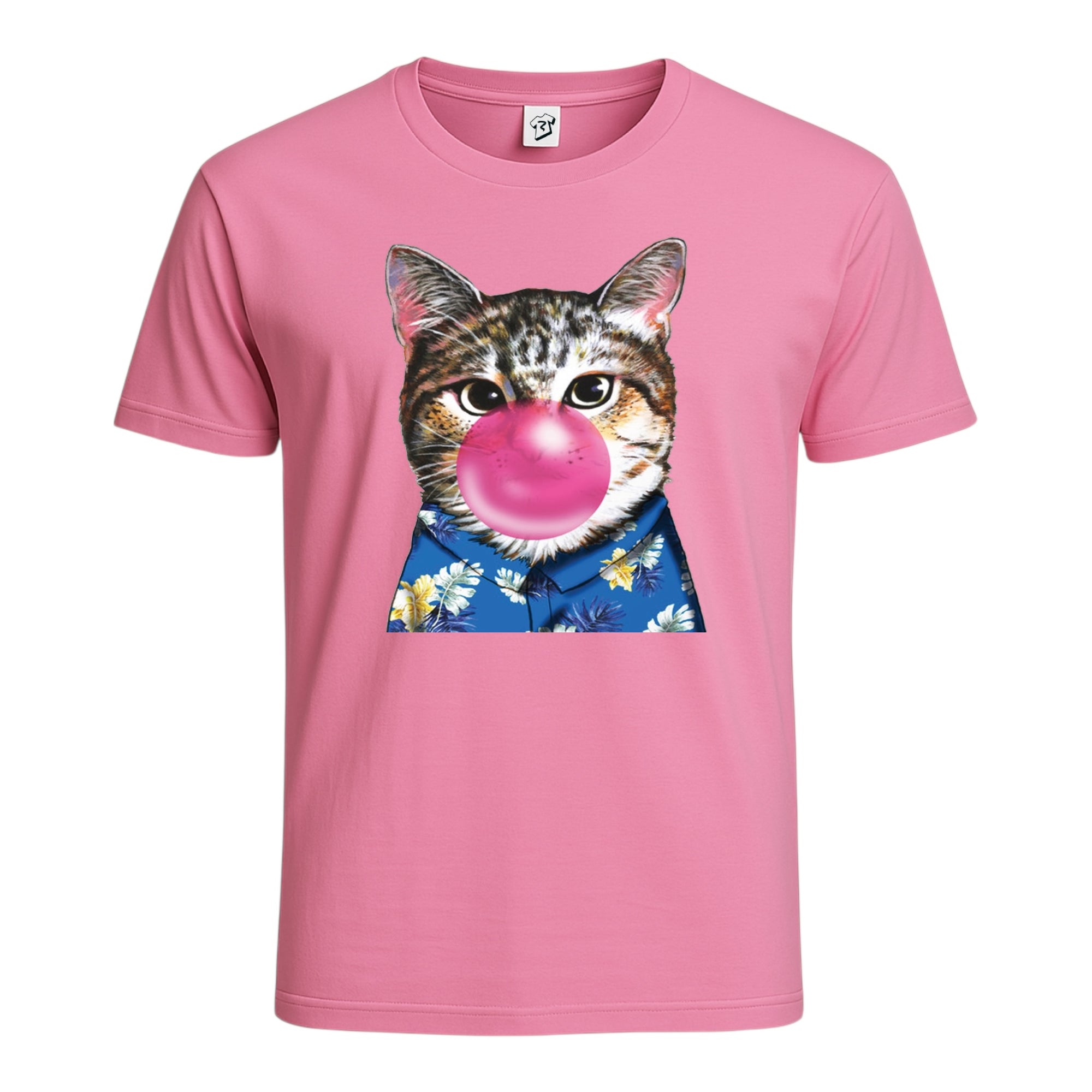 Tees Club graphic tee Cat Bubble Gum - Cotton Tee Navy Size S front view