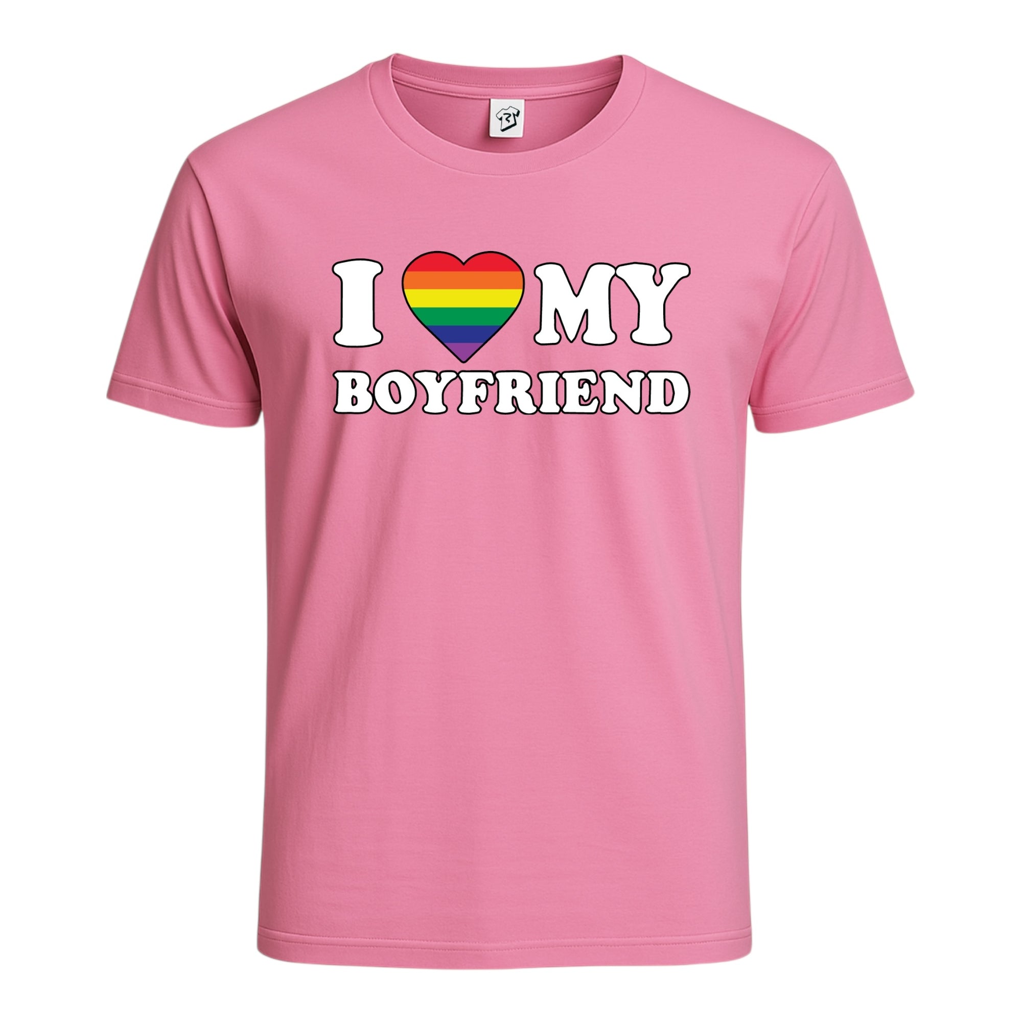 Tees Club graphic tee I Love My Boyfriend (Pride) - Cotton Tee Navy Size S back view