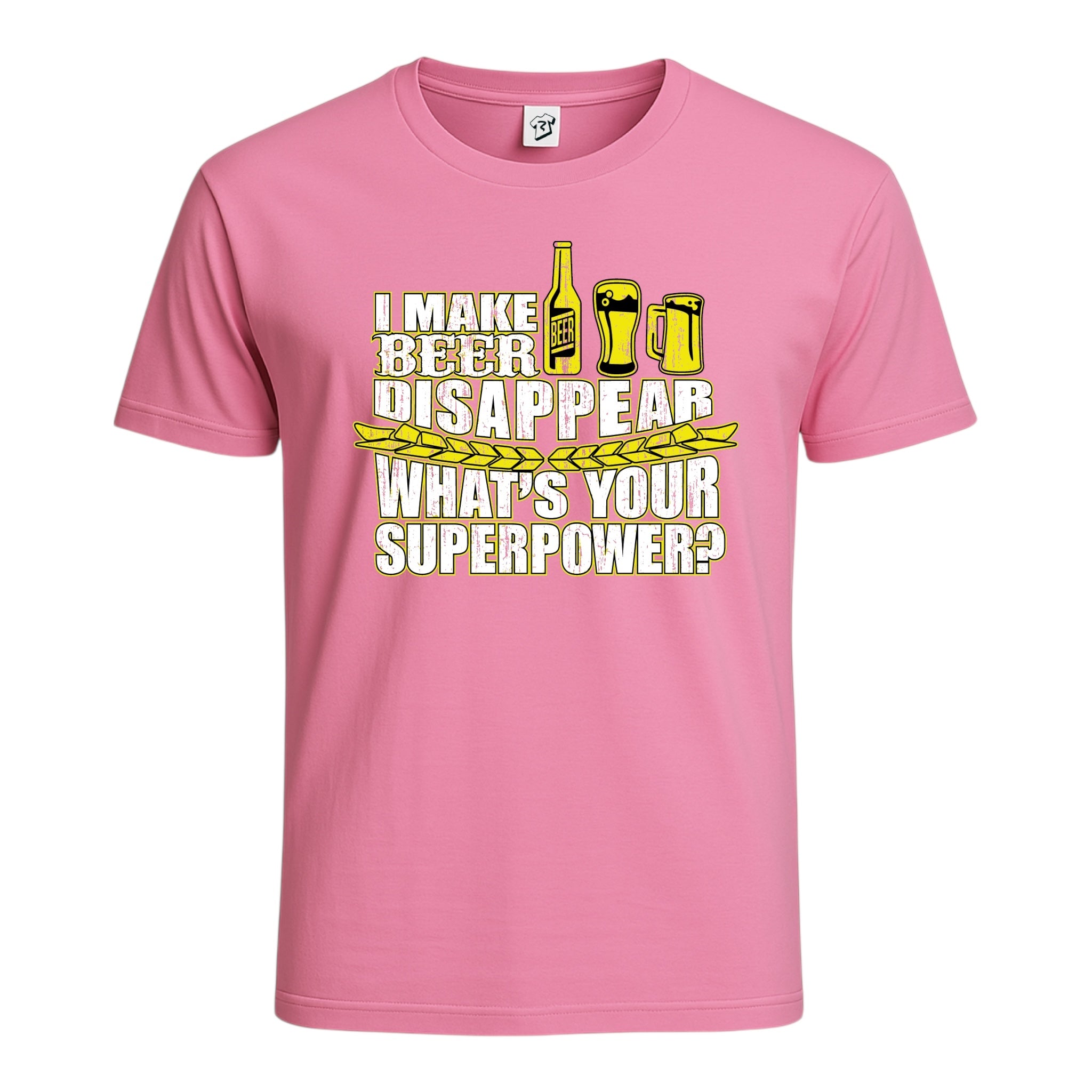 Tees Club graphic tee I Make Beer Disappear What's Your Superpower? - Cotton Tee Navy Size M detail