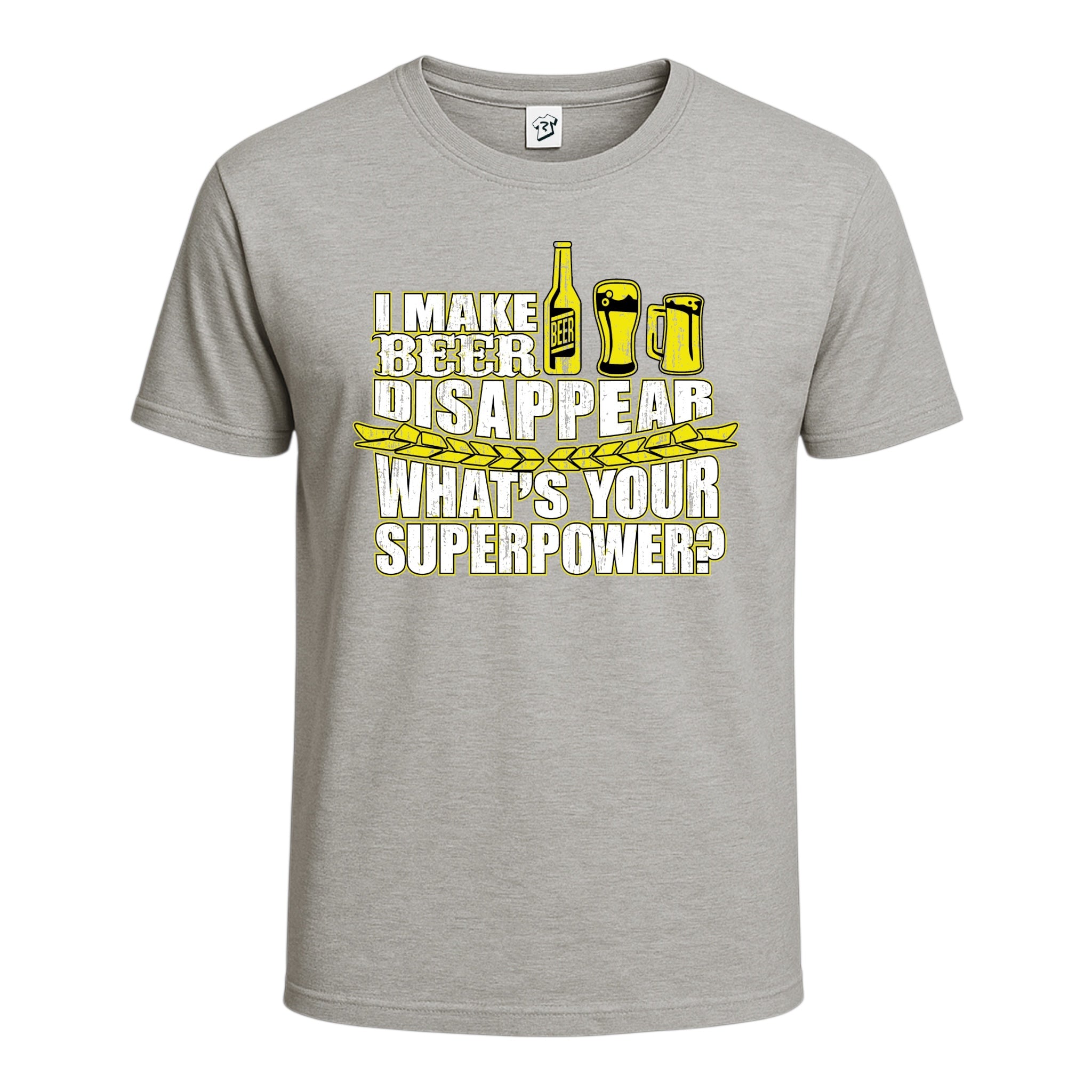 Tees Club graphic tee I Make Beer Disappear What's Your Superpower? - Cotton Tee Navy Size L detail