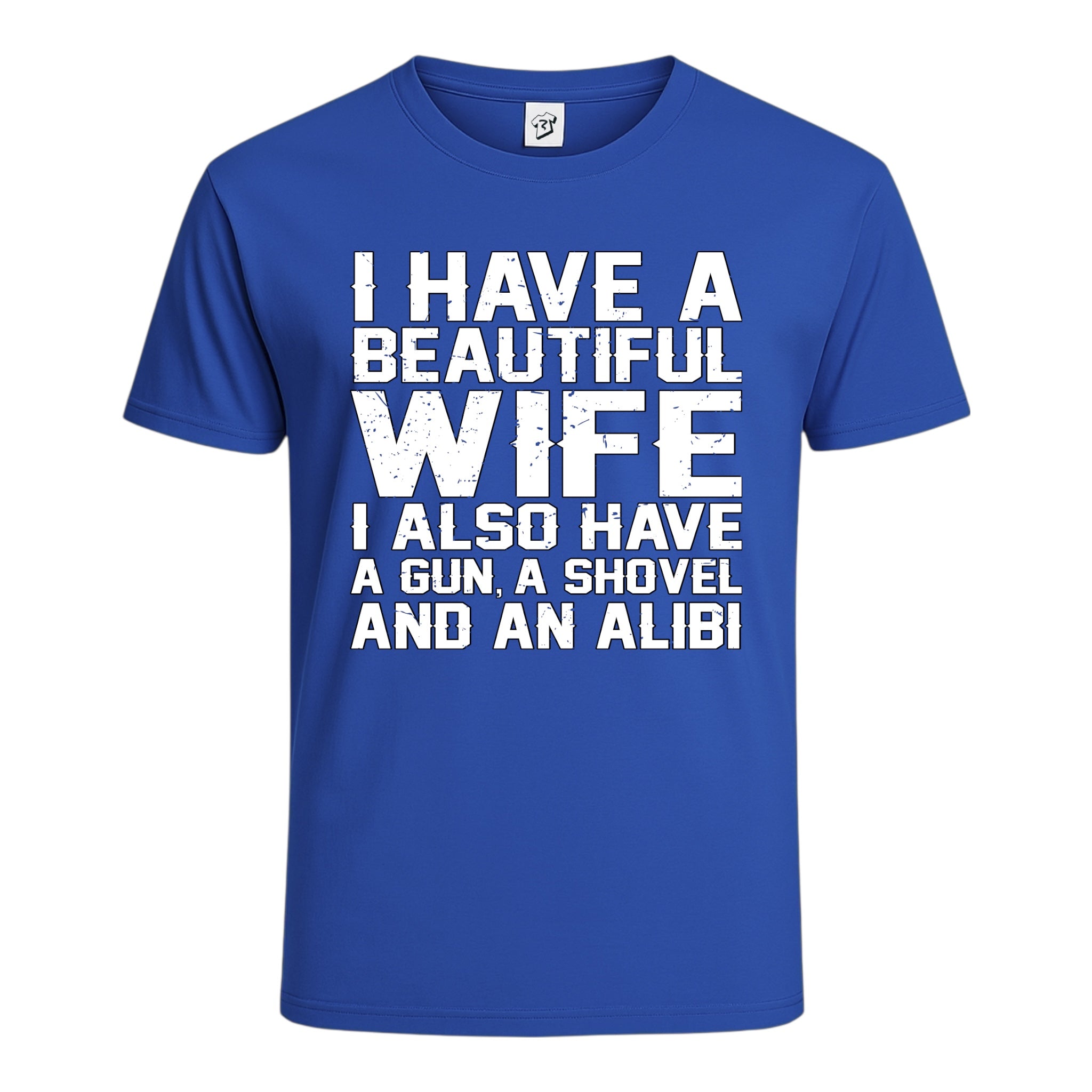 Tees Club graphic tee I Have a Beautiful Wife - Cotton Tee Navy Size S front view