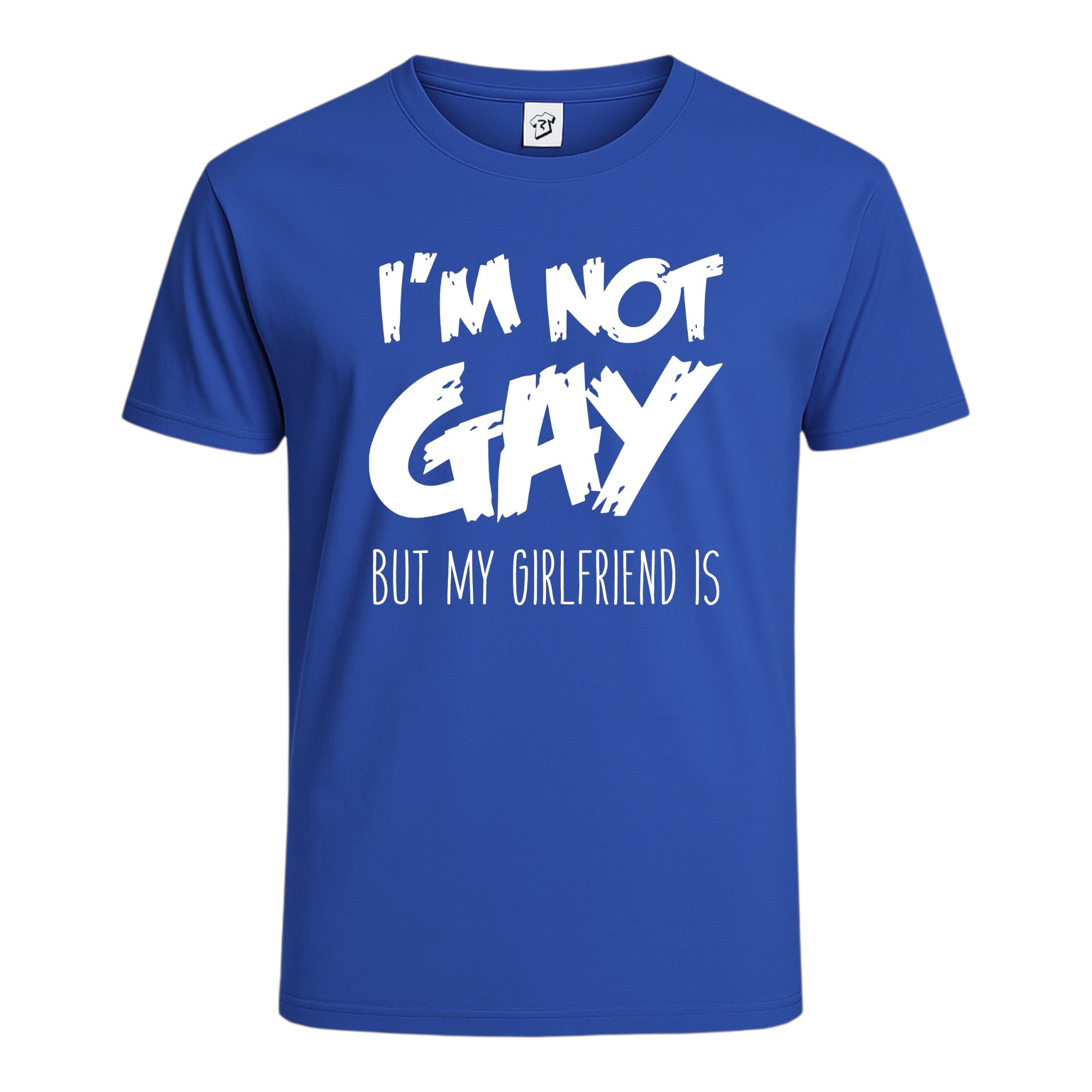 Tees Club graphic tee I'm Not Gay But My Girlfriend Is - Cotton Tee Navy Size S back view