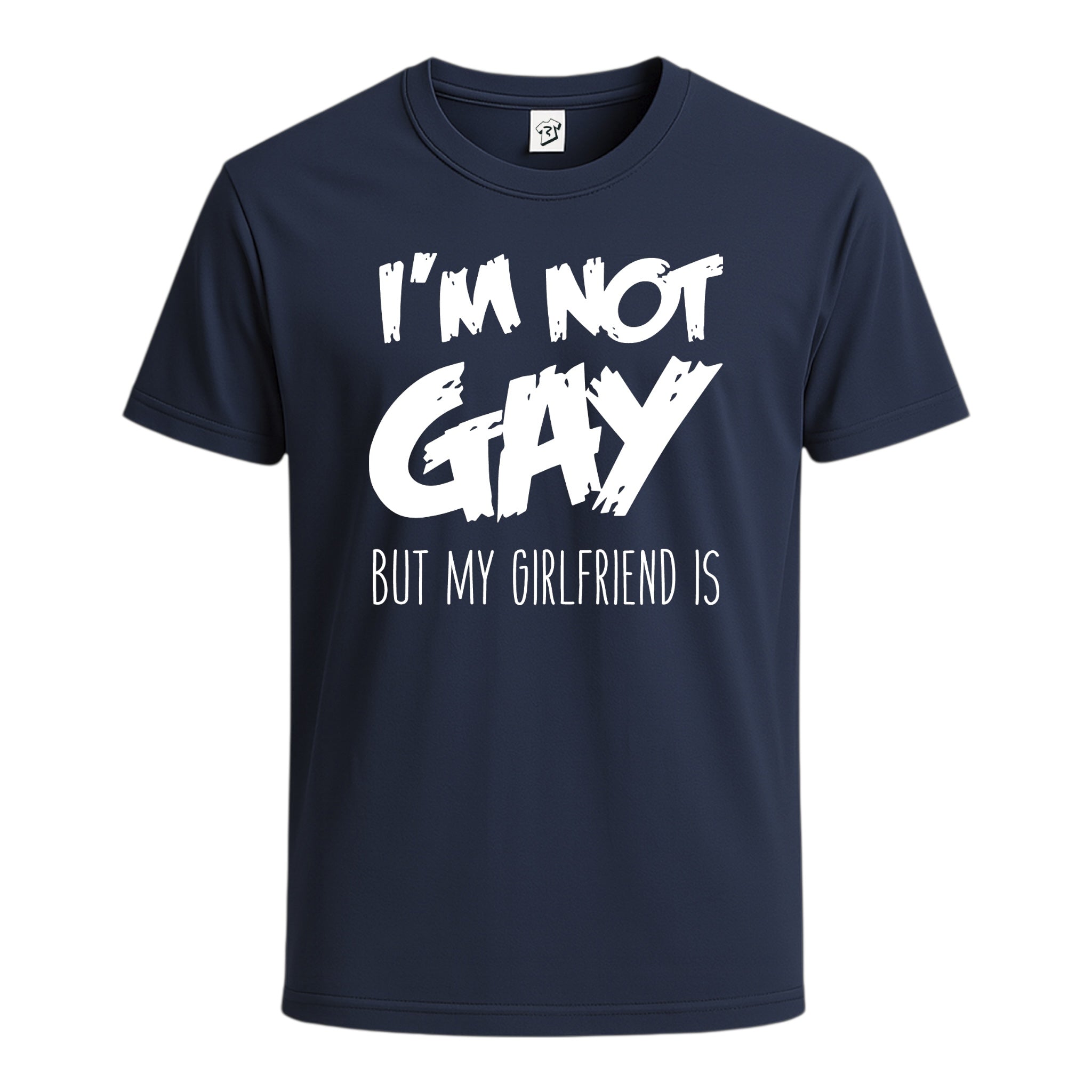 Tees Club graphic tee I'm Not Gay But My Girlfriend Is - Cotton Tee Navy Size M detail