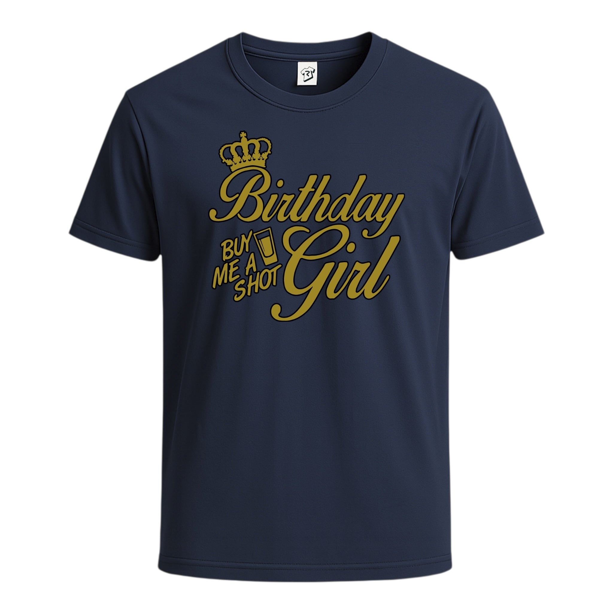 Tees Club graphic tee Birthday Girl (Buy Me a Shot) - Cotton Tee Navy Size S back view