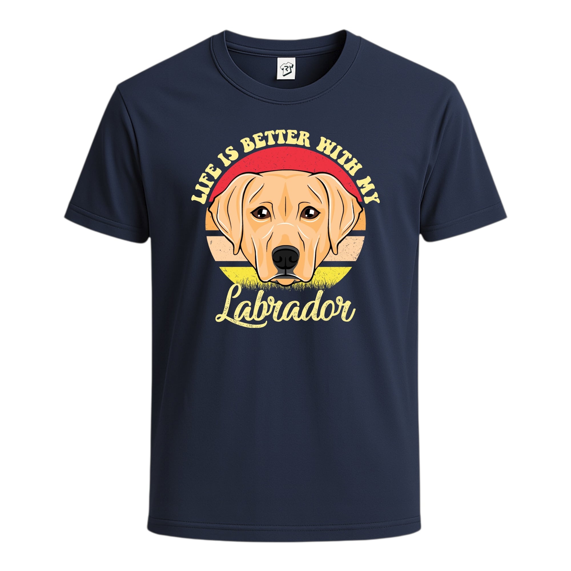 Tees Club graphic tee Life Is Better With My Labrador - Cotton Tee Navy Size S back view