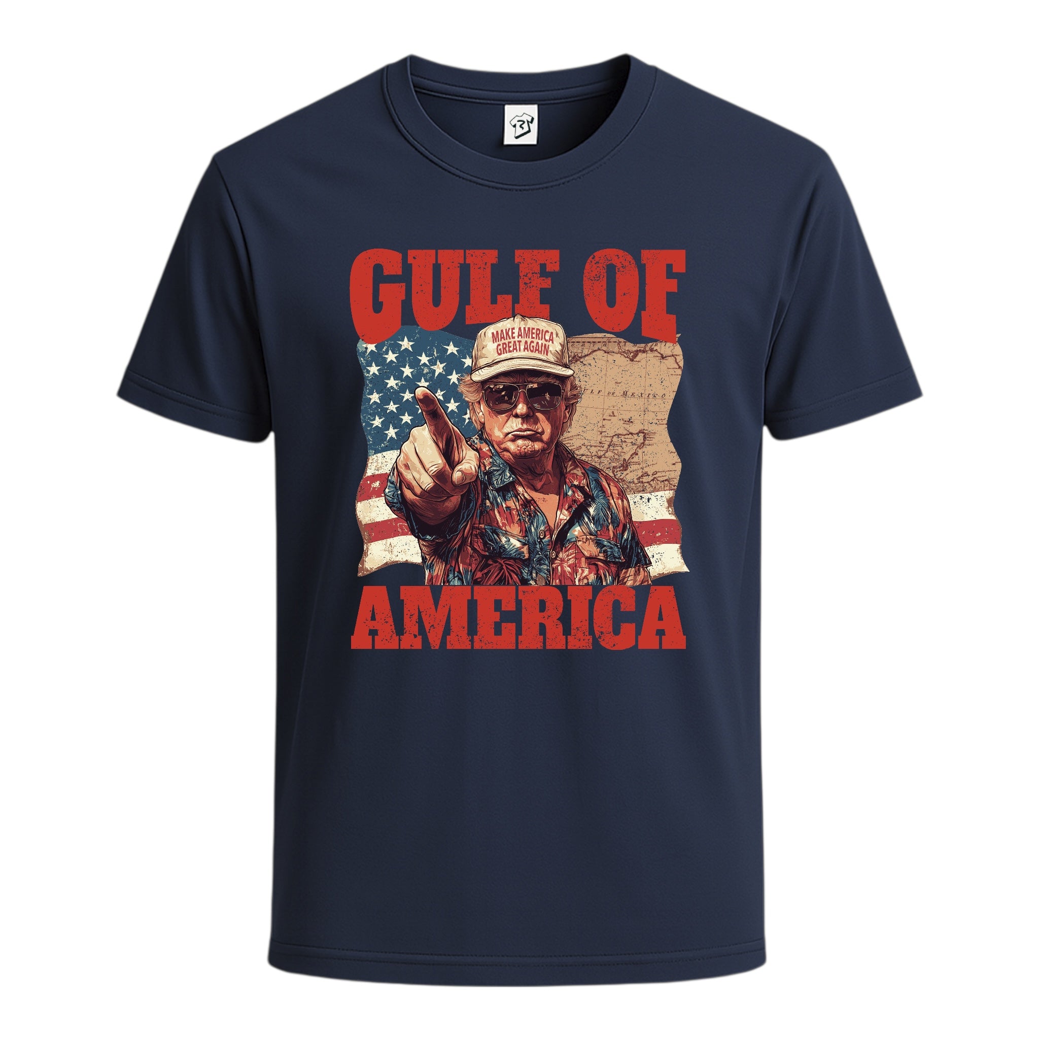 Tees Club graphic tee Gulf of America Jimmy Buffett - Cotton Tee Navy Size S front view
