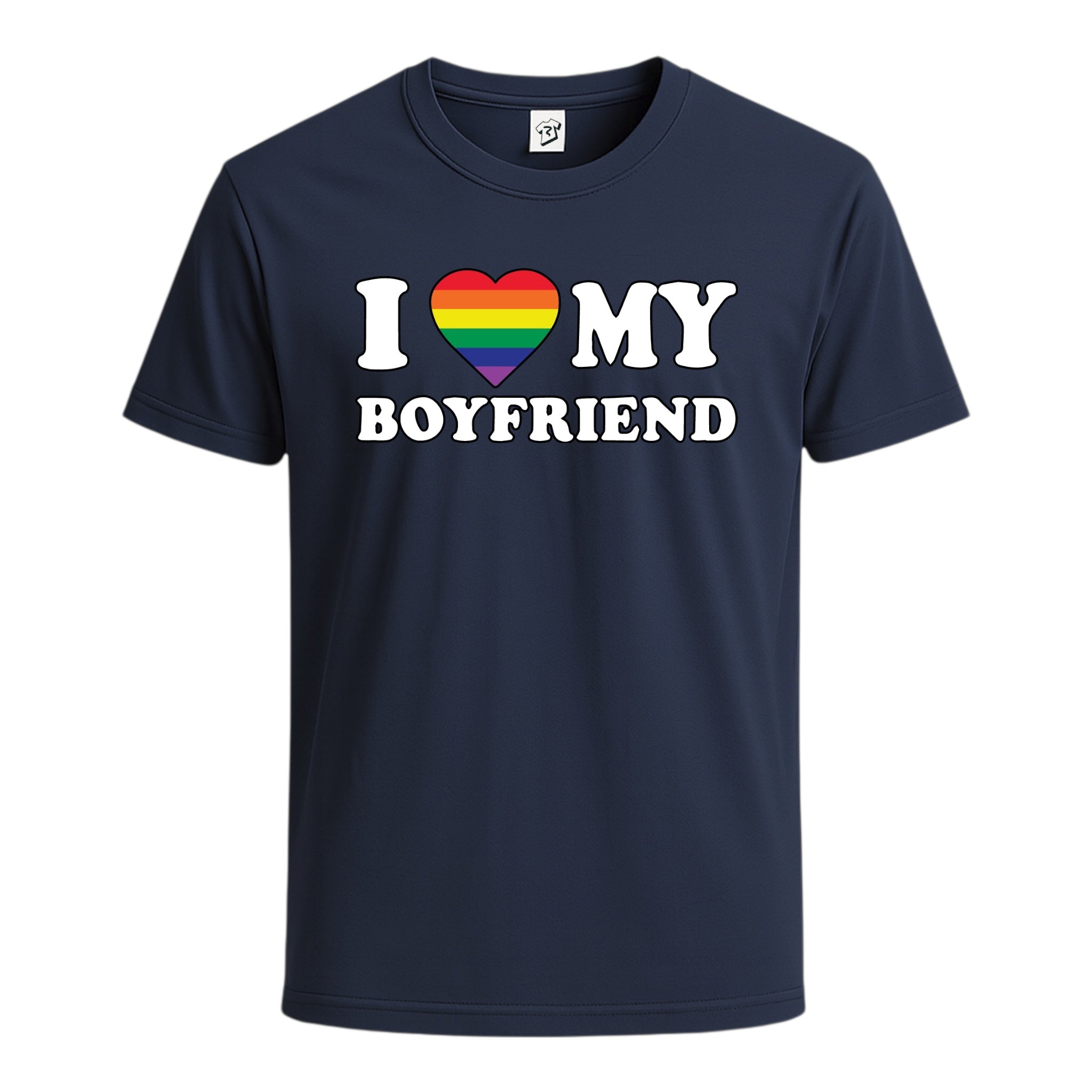 Tees Club graphic tee I Love My Boyfriend (Pride) - Cotton Tee Navy Size S front view
