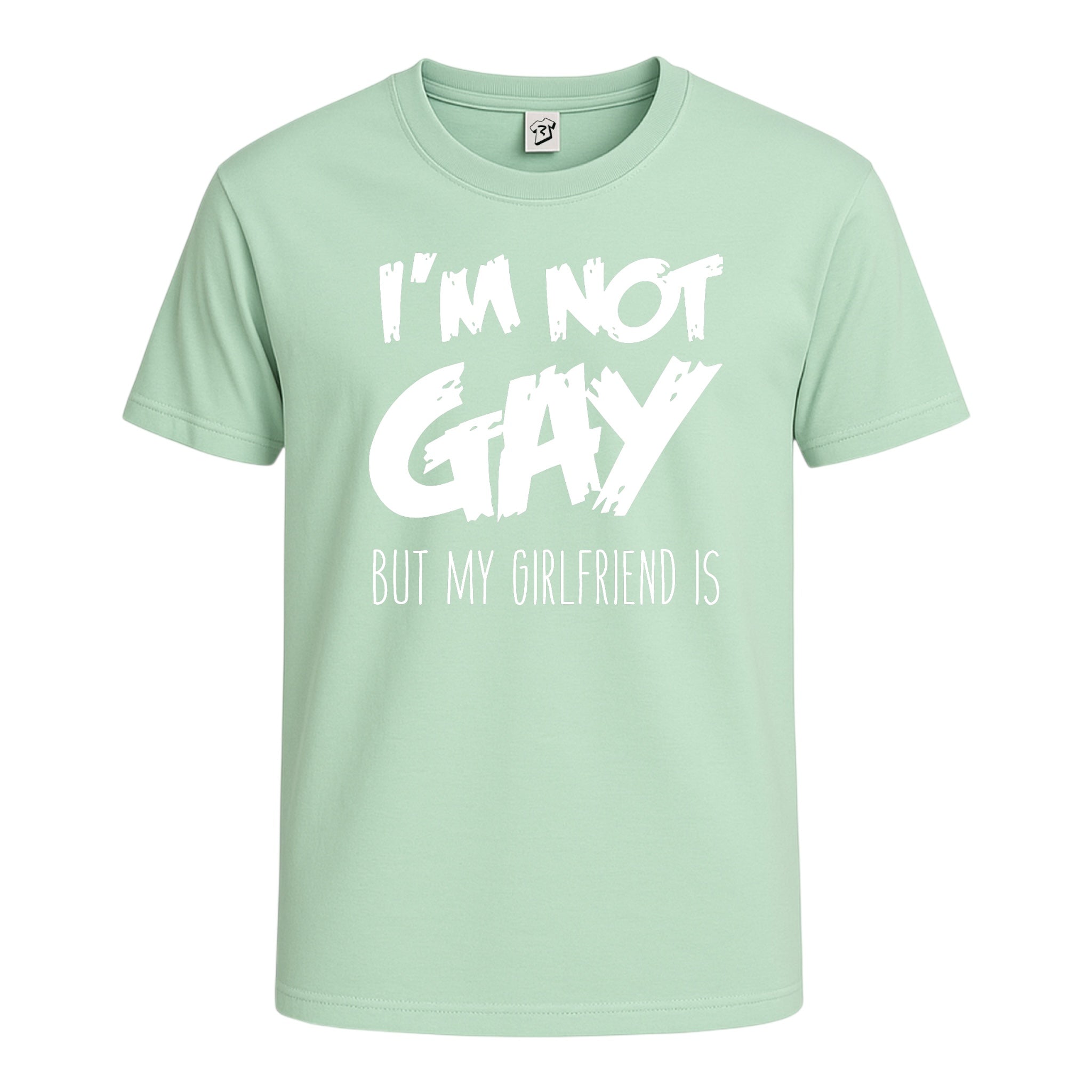 Tees Club graphic tee I'm Not Gay But My Girlfriend Is - Cotton Tee Navy Size XL detail