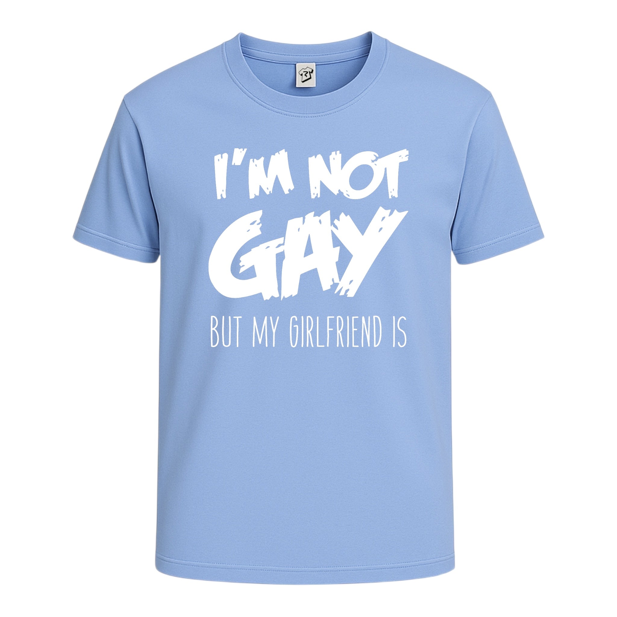 Tees Club graphic tee I'm Not Gay But My Girlfriend Is - Cotton Tee Navy Size S front view