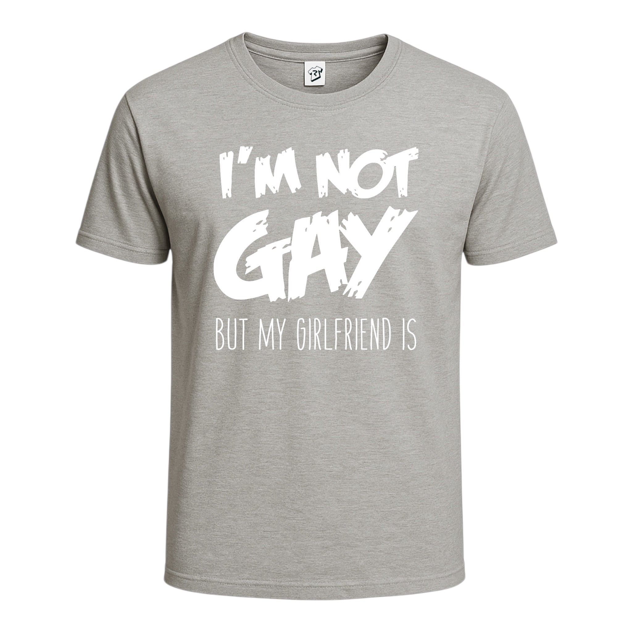 Tees Club graphic tee I'm Not Gay But My Girlfriend Is - Cotton Tee Navy Size XL detail