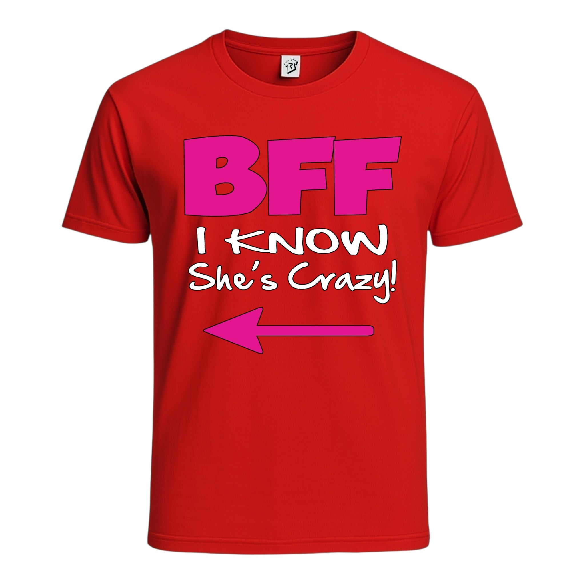 Tees Club graphic tee BFF I Know She Is Crazy - Cotton Tee Navy Size 2XL detail