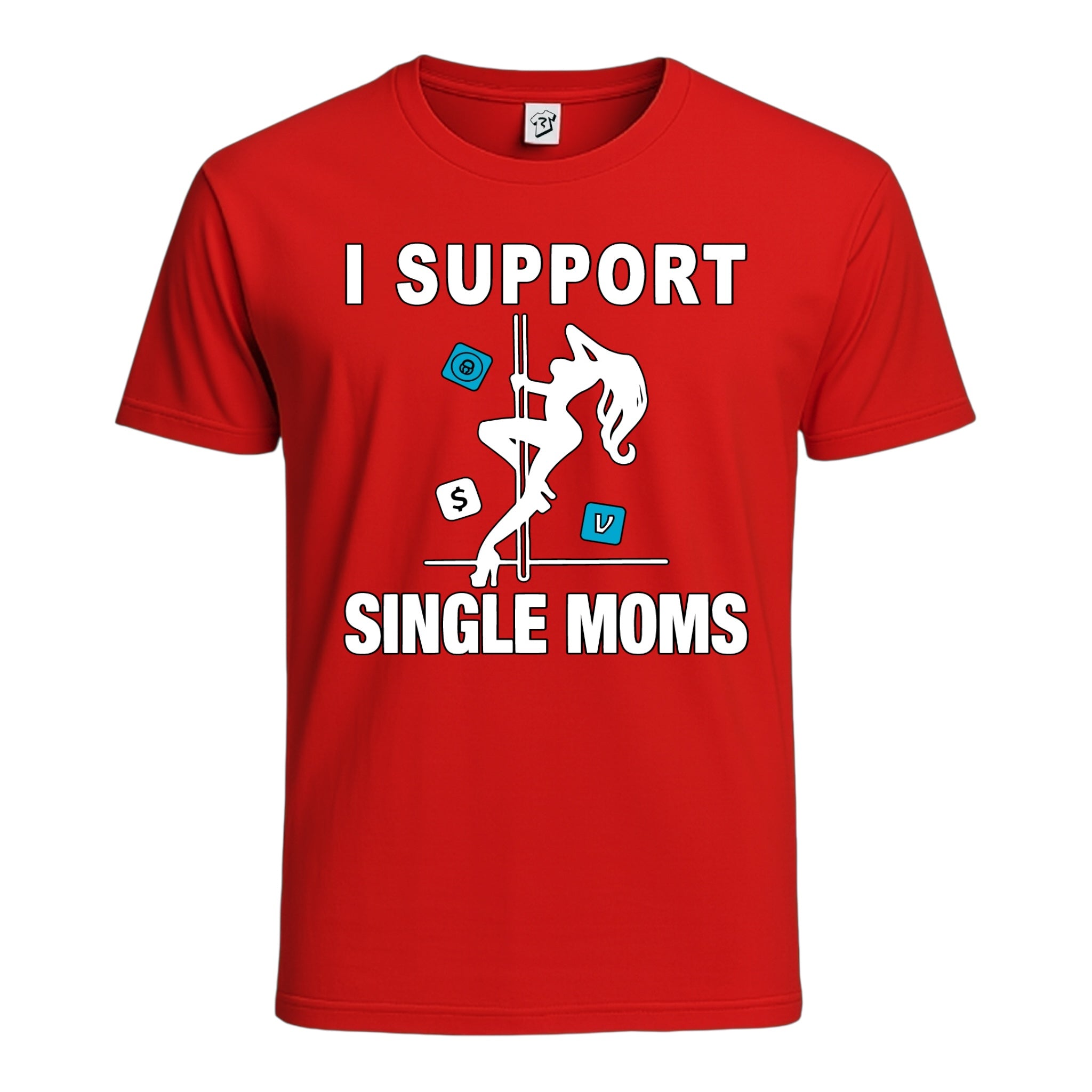 Tees Club graphic tee I Support Single Moms - Cotton Tee Navy Size 2XL detail