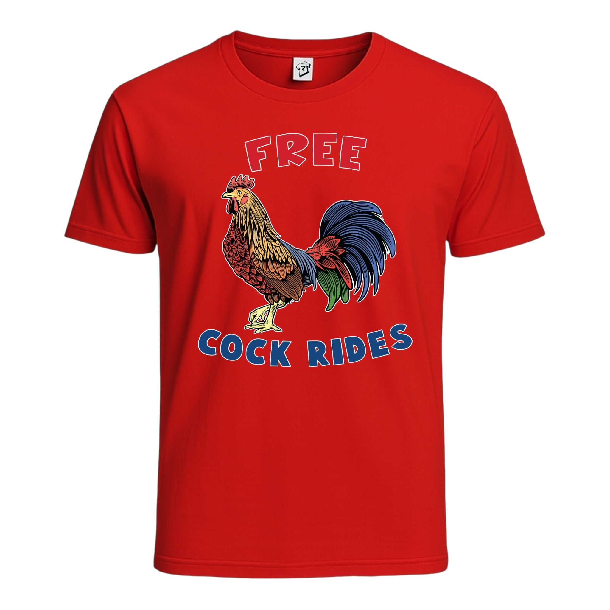 Tees Club graphic tee Free Cock Rides - Cotton Tee Navy Size 2XL detail