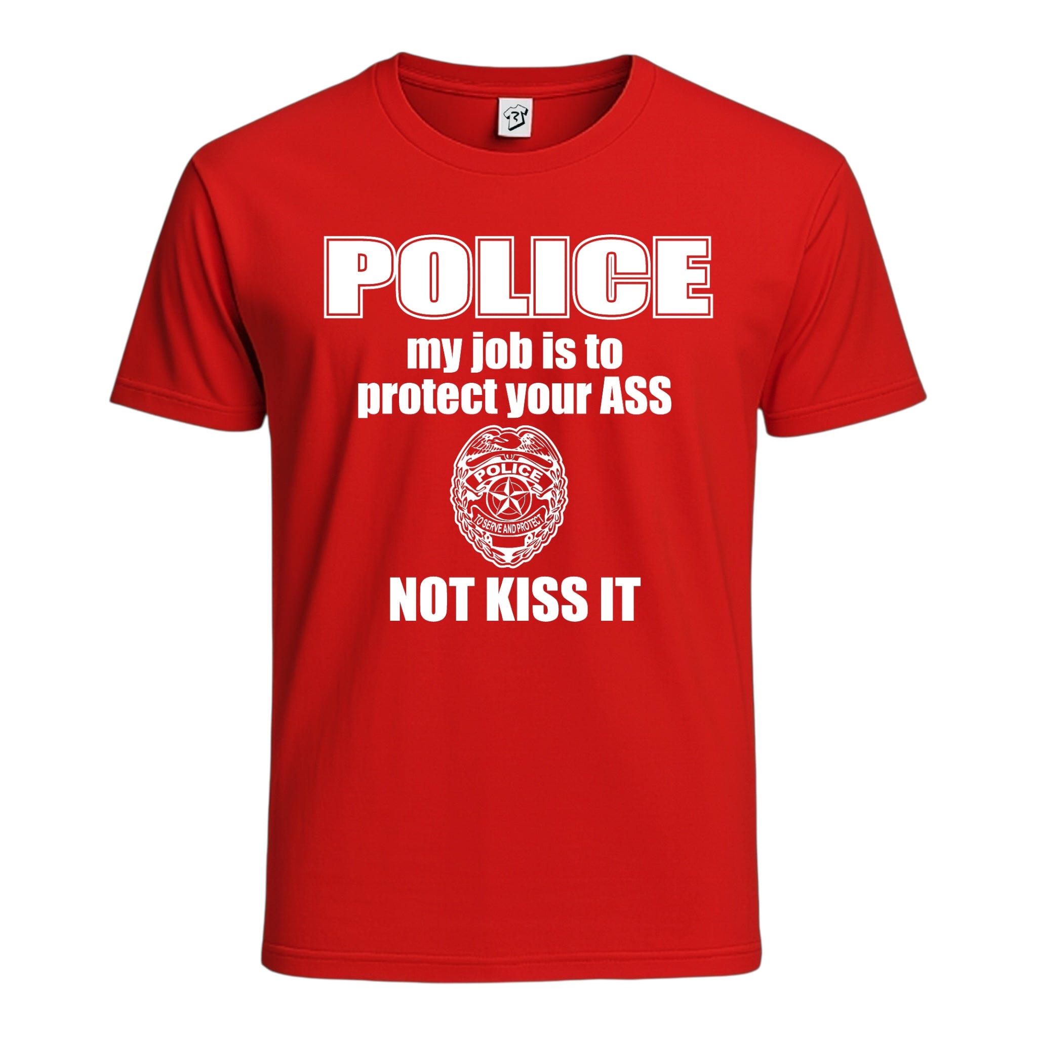 Tees Club graphic tee Police My Job Is to Protect Your Ass Not Kiss It - Cotton Tee Navy Size 2XL detail