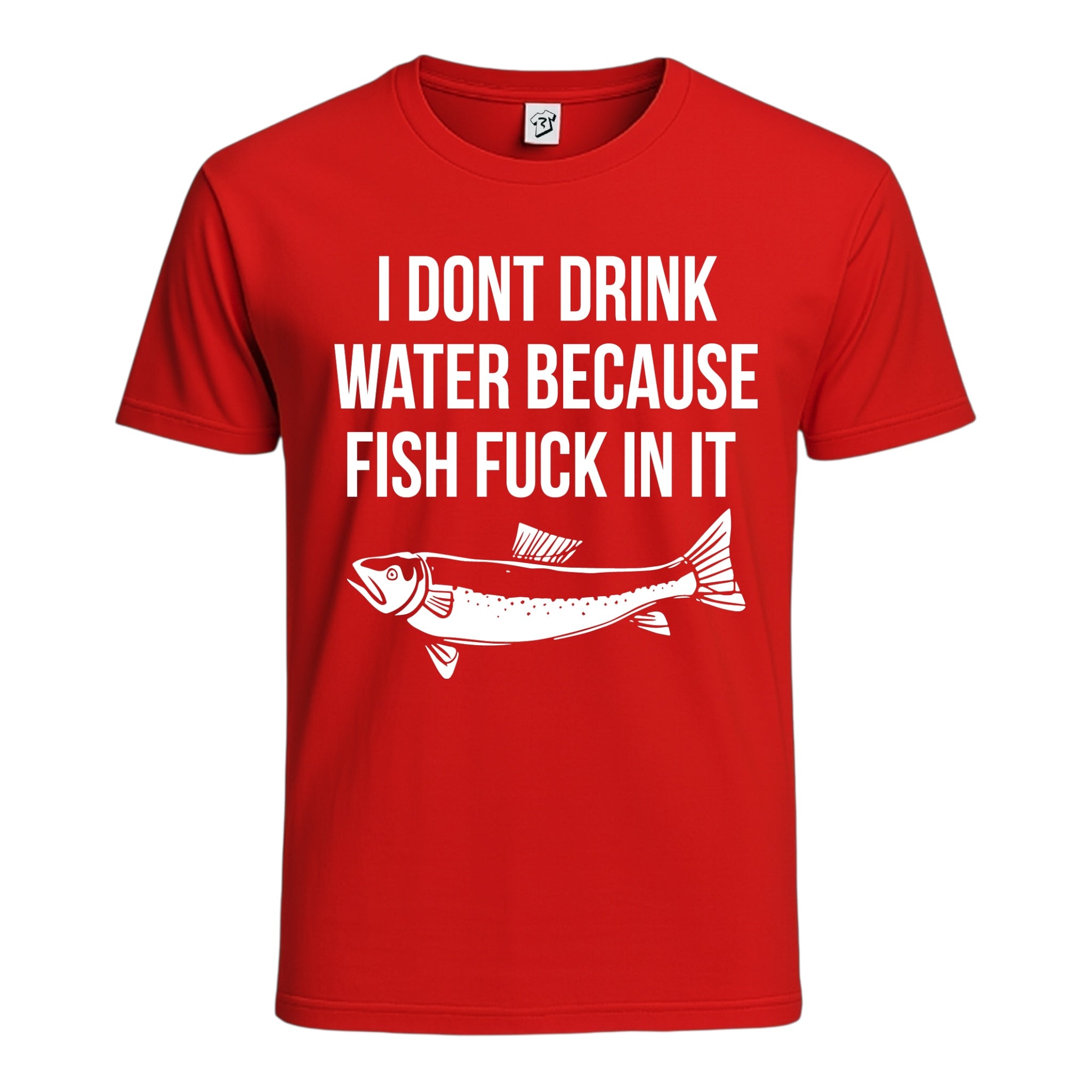 Tees Club graphic tee I Don't Drink Water Because Fish Fuck in It - Cotton Tee Navy Size 2XL detail