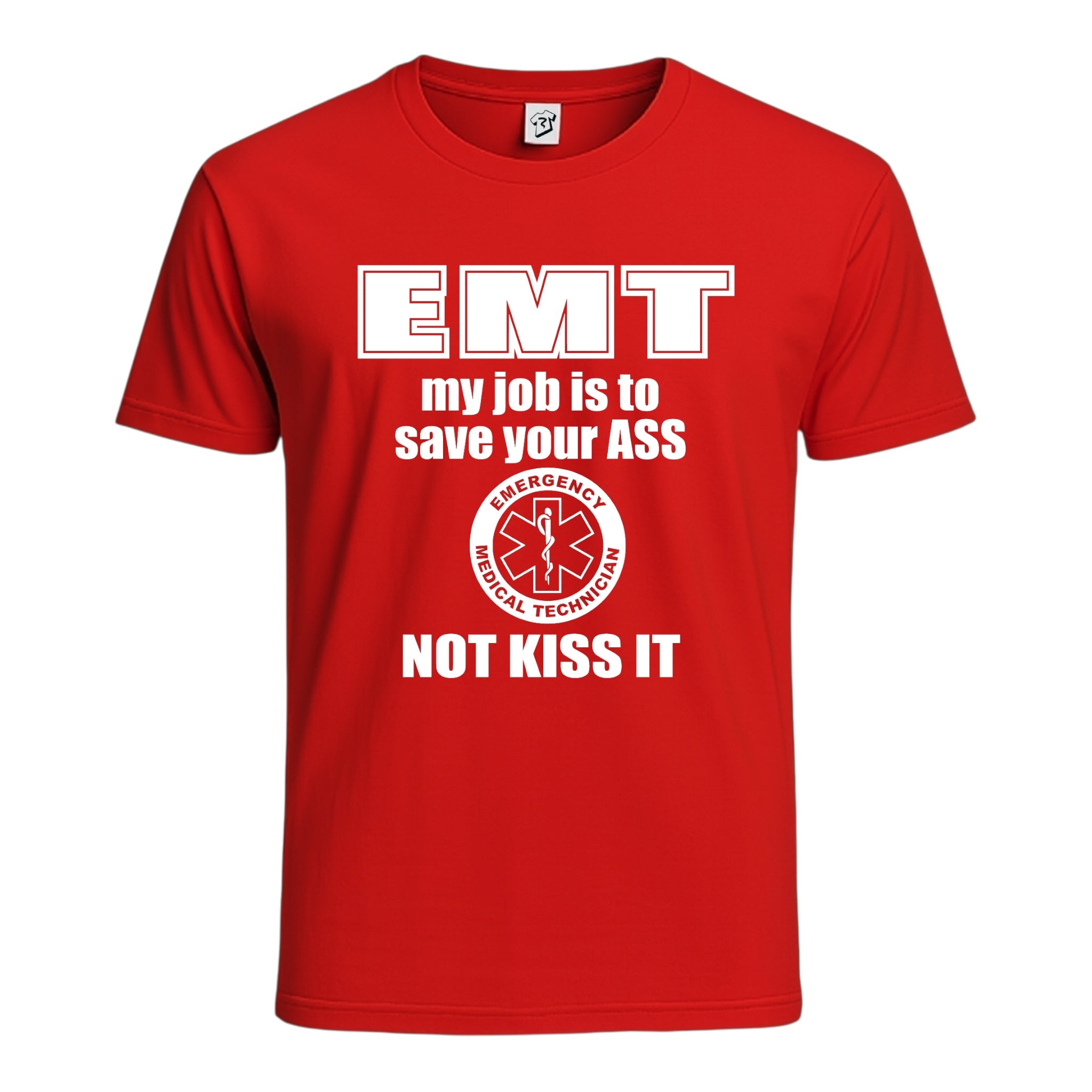 Tees Club graphic tee EMT My Job Is to Save Your Ass Not Kiss It - Cotton Tee Navy Size 2XL detail