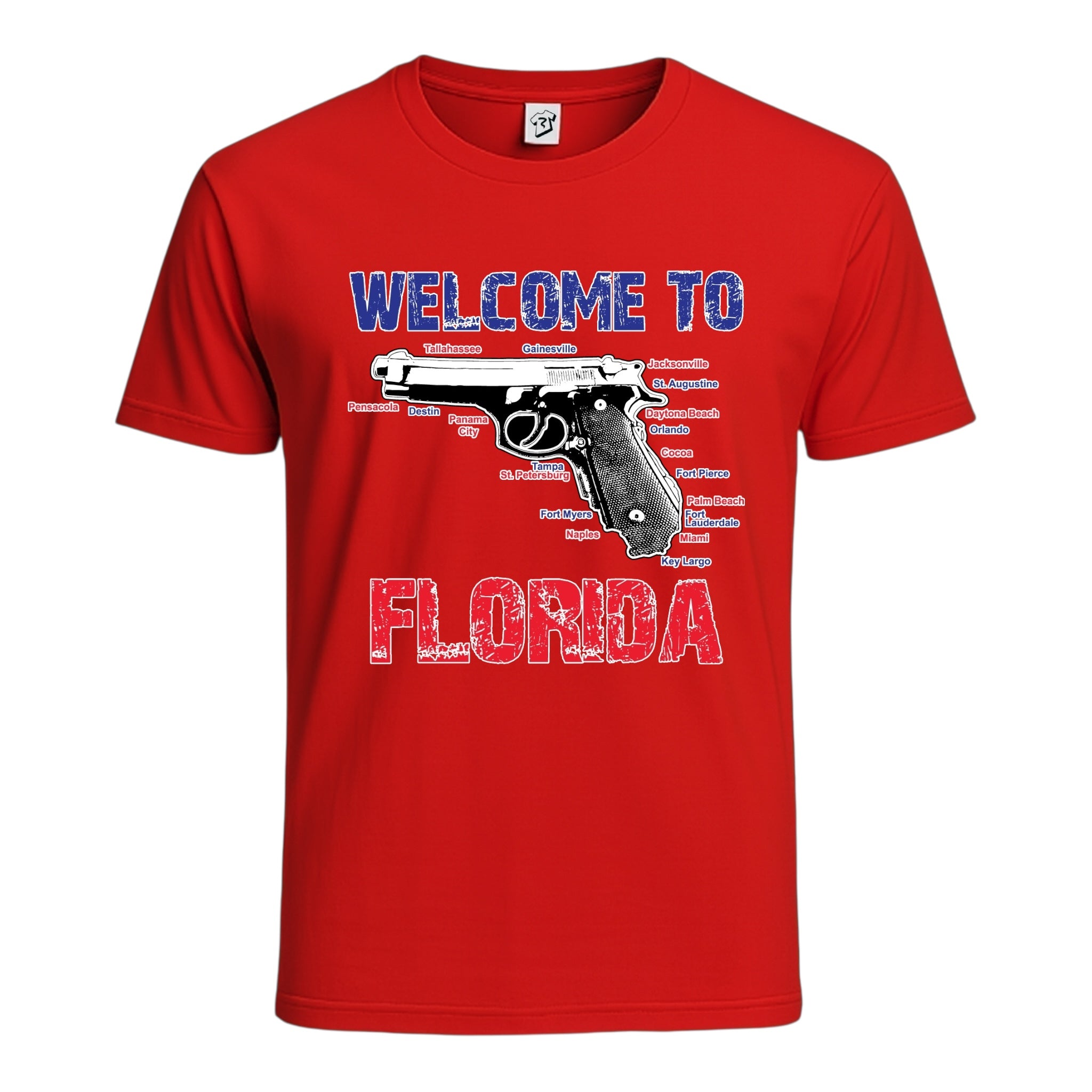 Tees Club graphic tee Welcome to Florida - Cotton Tee Navy Size 2XL detail